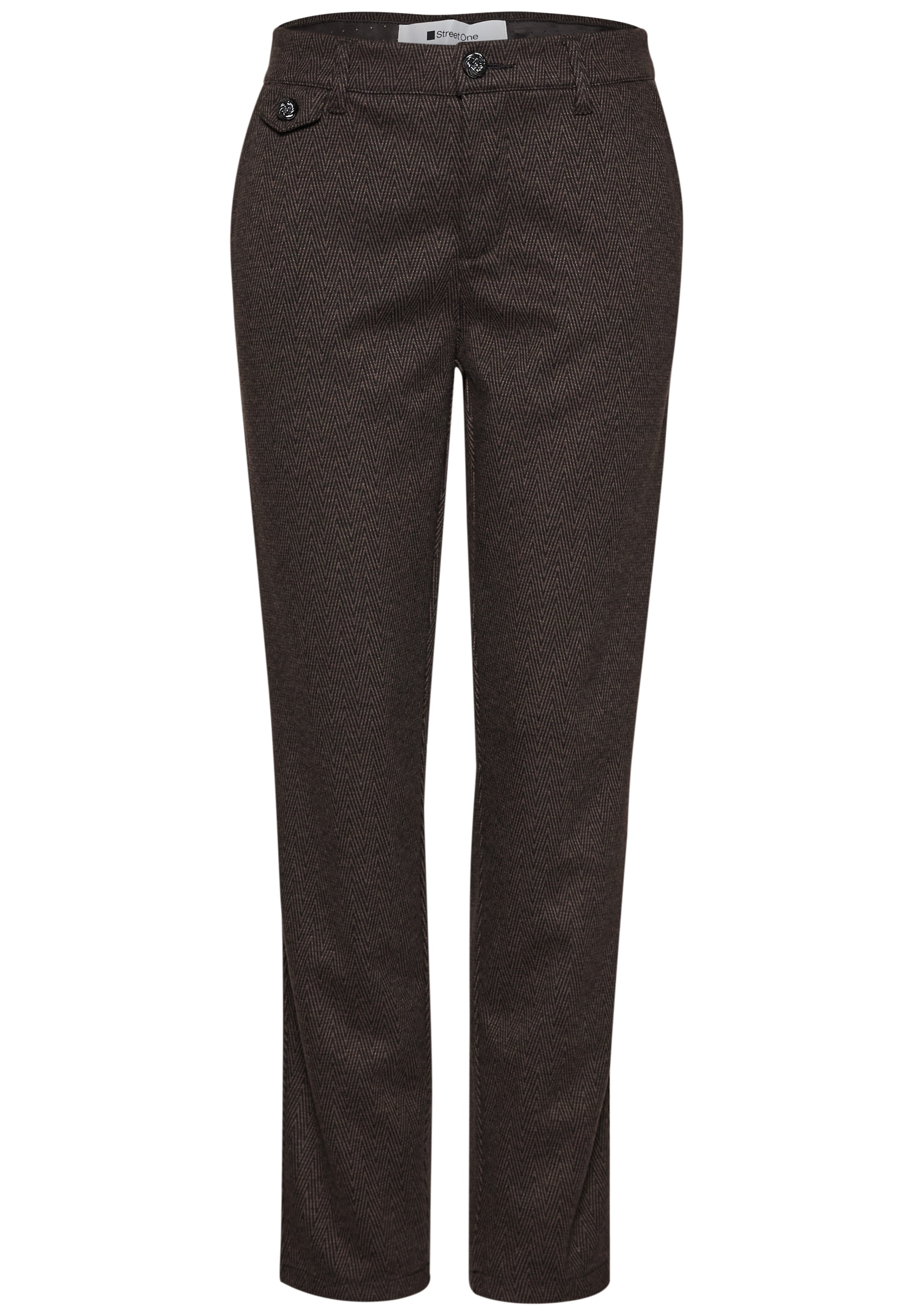 STREET ONE Chinohose »Style Anouk«  mit Fishbone-Muster / Viskose-Stretch