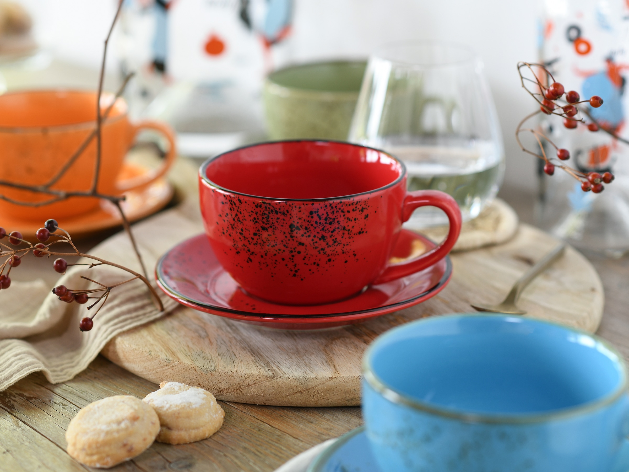 CreaTable Tasse »Nature Collection, Tassen-Set 16-tlg.« Naturverbundenes Design, Einzigartige Oberfläche