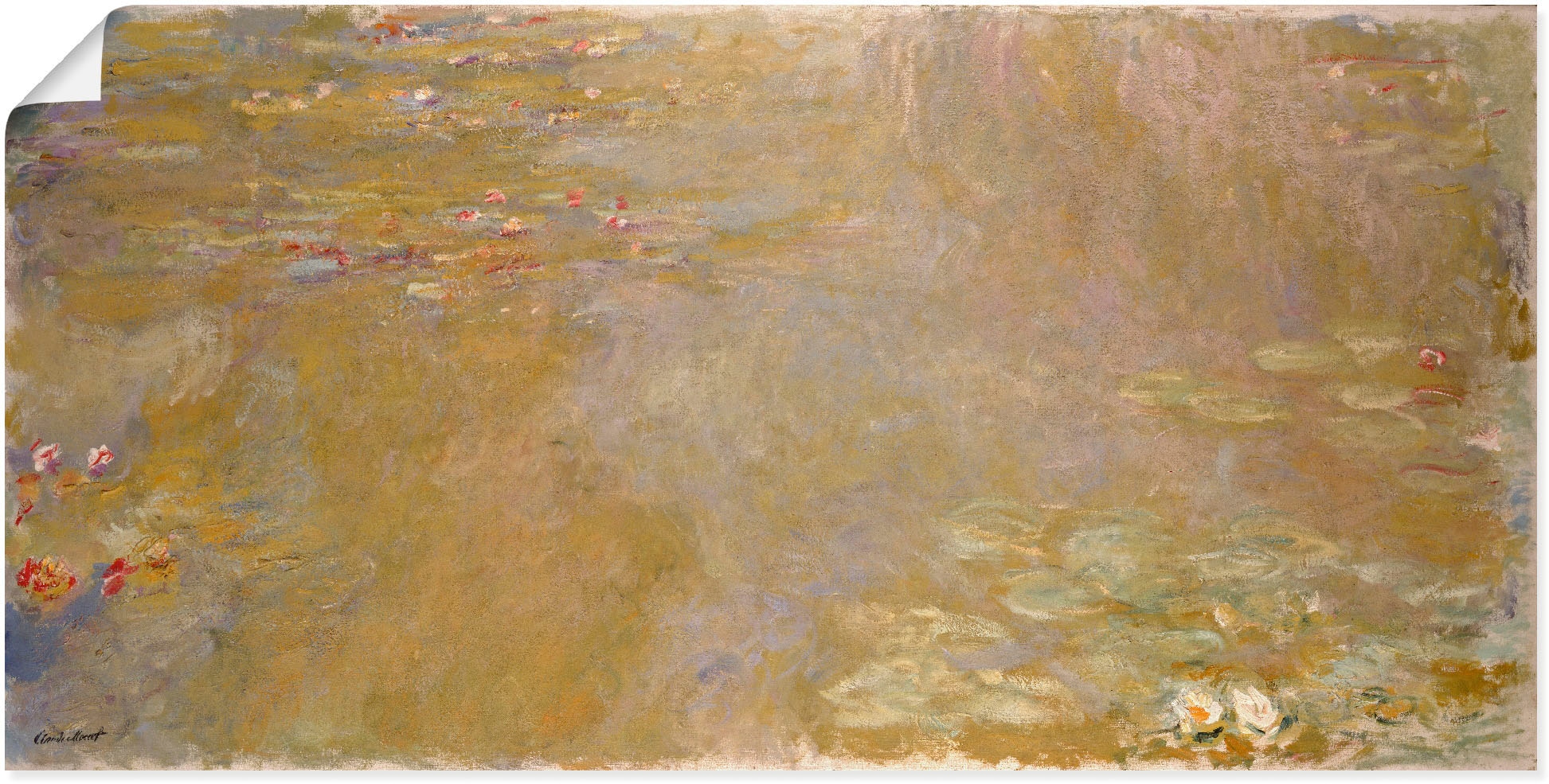 Artland Kunstdruck »Seerosen-Teich. 1917/1919«, Gewässer, (1 St.), als Leinwandbild, Wandaufkleber oder Poster in versch. Größen