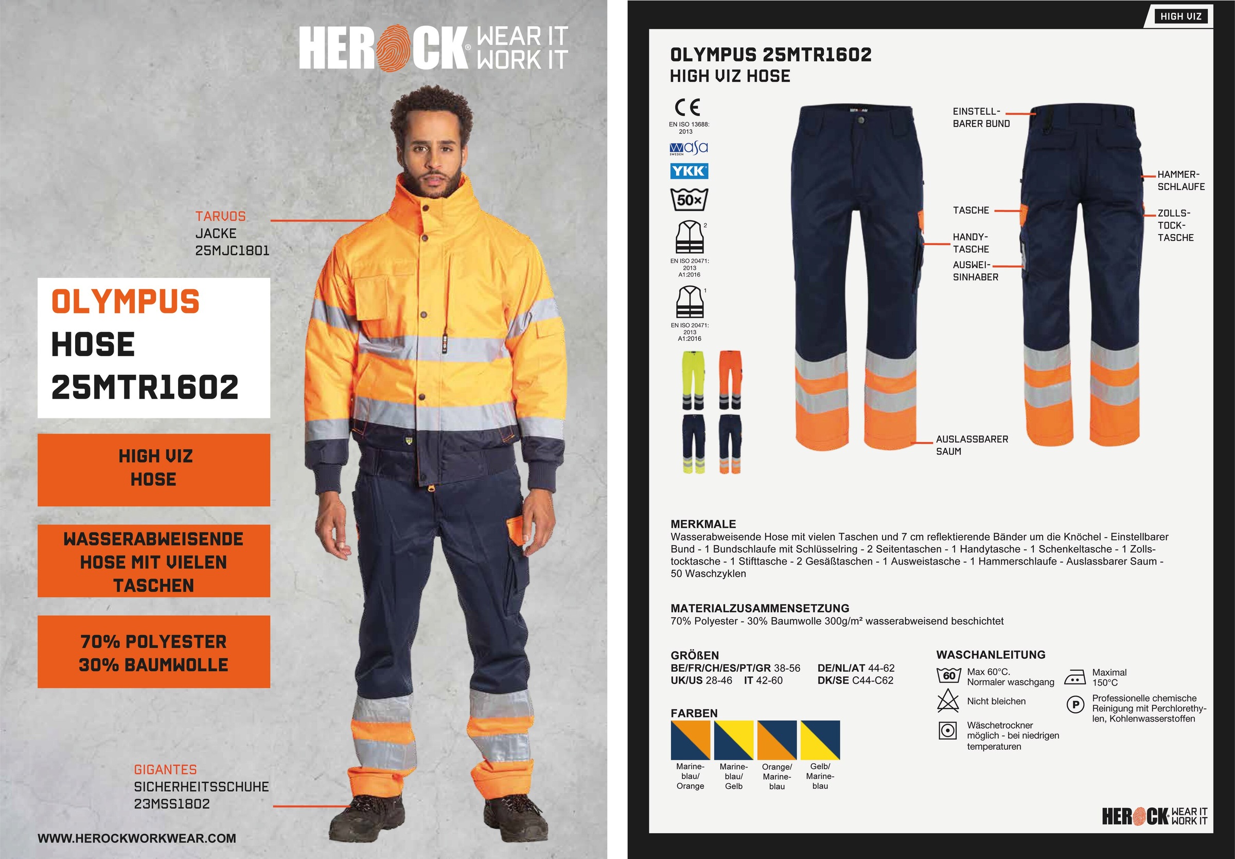 Herock Arbeitshose »Olympus Hochsichtbar Hose«, HIGH VIZ EN ISO  20471:2013+A1:2016, verschiedene Farben online kaufen