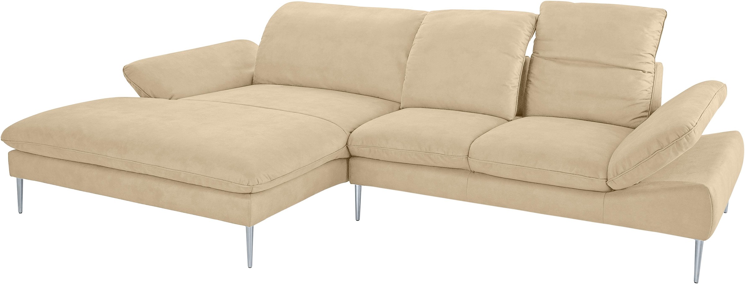 W.SCHILLIG Ecksofa »enjoy&MORE, Designsofa, elegant und bequem, L-Form«, mit Sitztiefenverstellung, Füße silber matt, Breite 310 cm