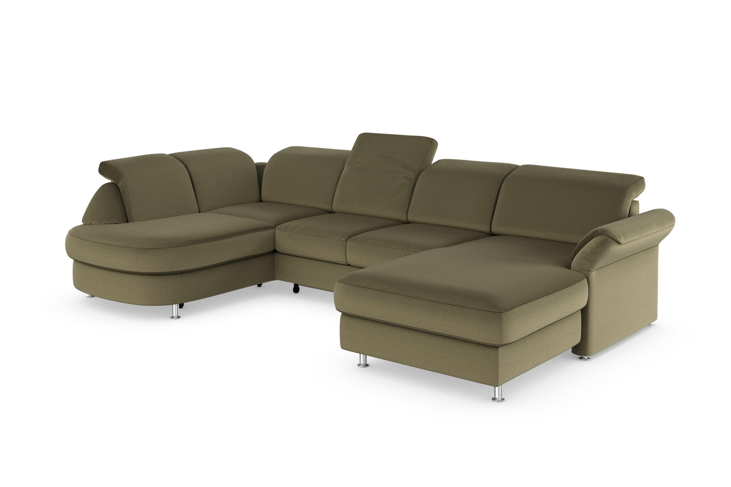 sit&more Wohnlandschaft »Apulia U-Form«, wahlweise Bettfunktion, Bettkasten und Kopf- und Armteilverstellung