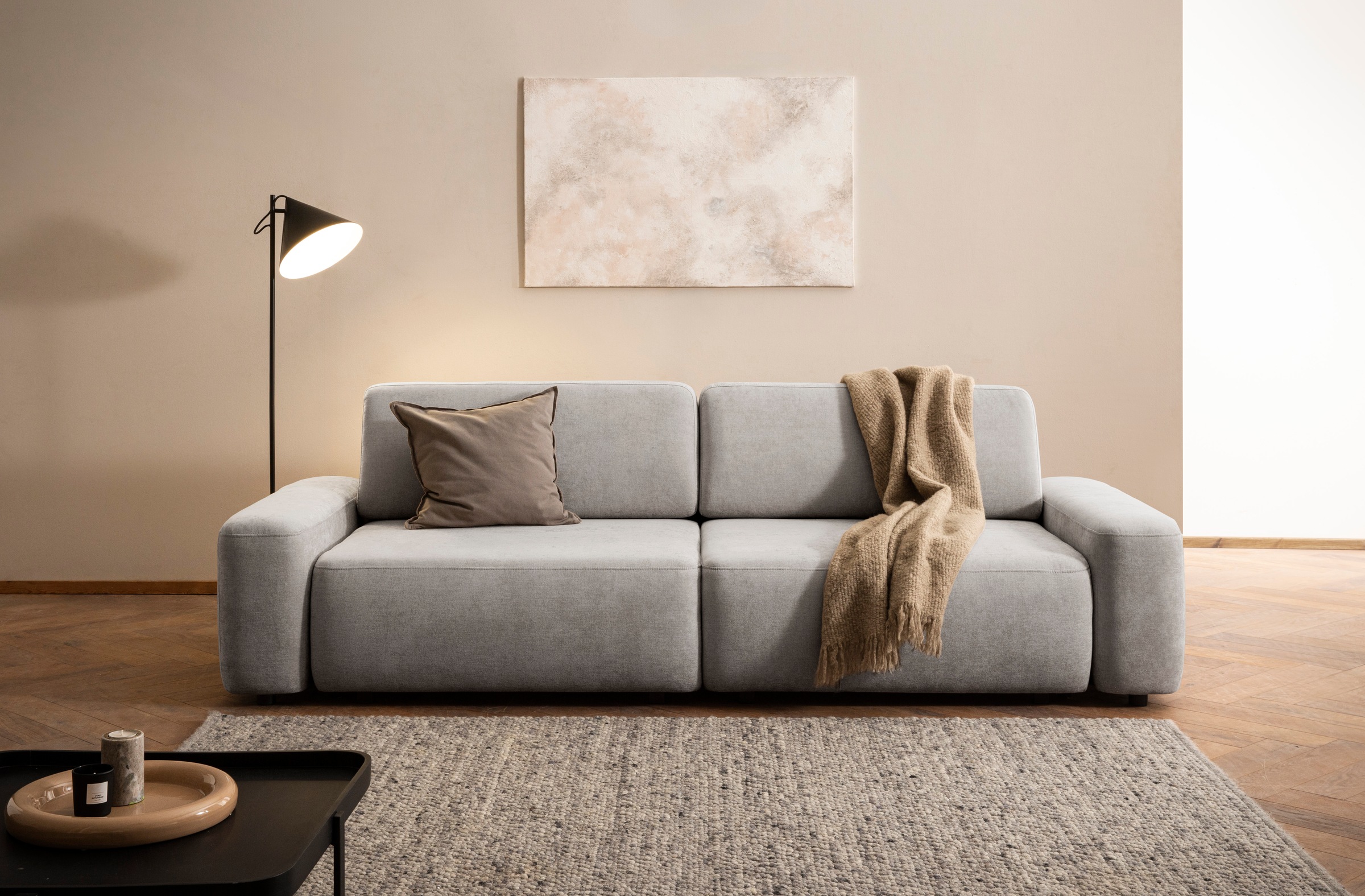 INOSIGN 3-Sitzer »TORGE (257cm), Sofa,Schlafsofa in Cord, Samtvelours, Stru günstig online kaufen