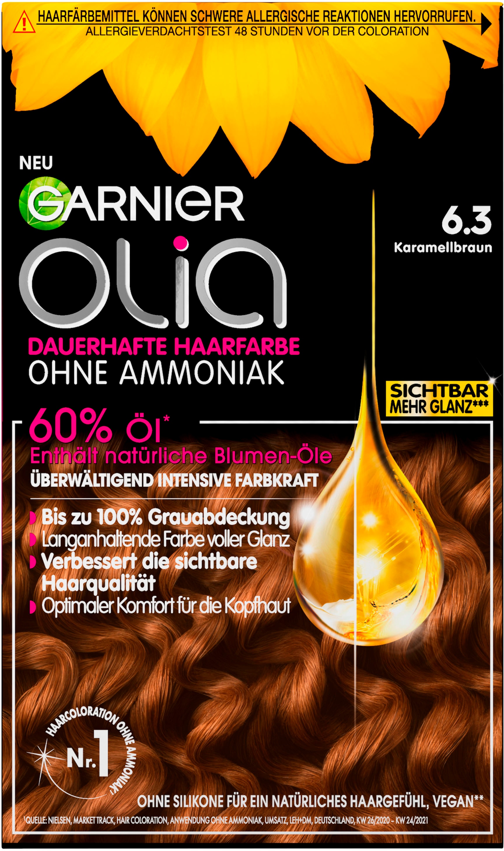 GARNIER Blondierpulver »Garnier Olia dauerhafte Haarfarbe«, (Set, 3 tlg.), mit pflegender Formel