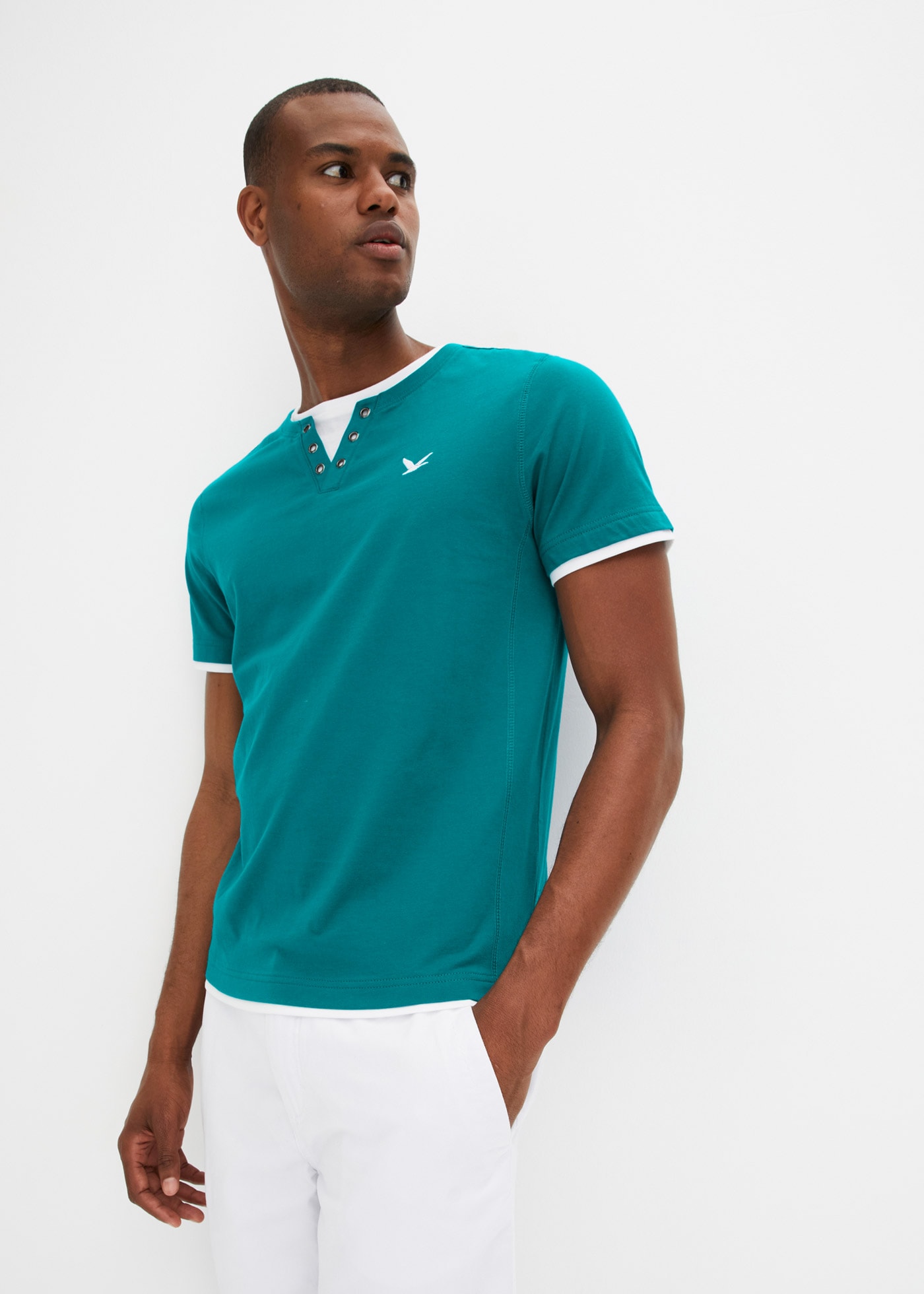 bonprix 2-in-1-Shirt »2 in 1 Shirt, Kurzarm (2er Pack)«, 2 Stk. 2 in 1 Shirt, Kurzarm (2er Pack)
