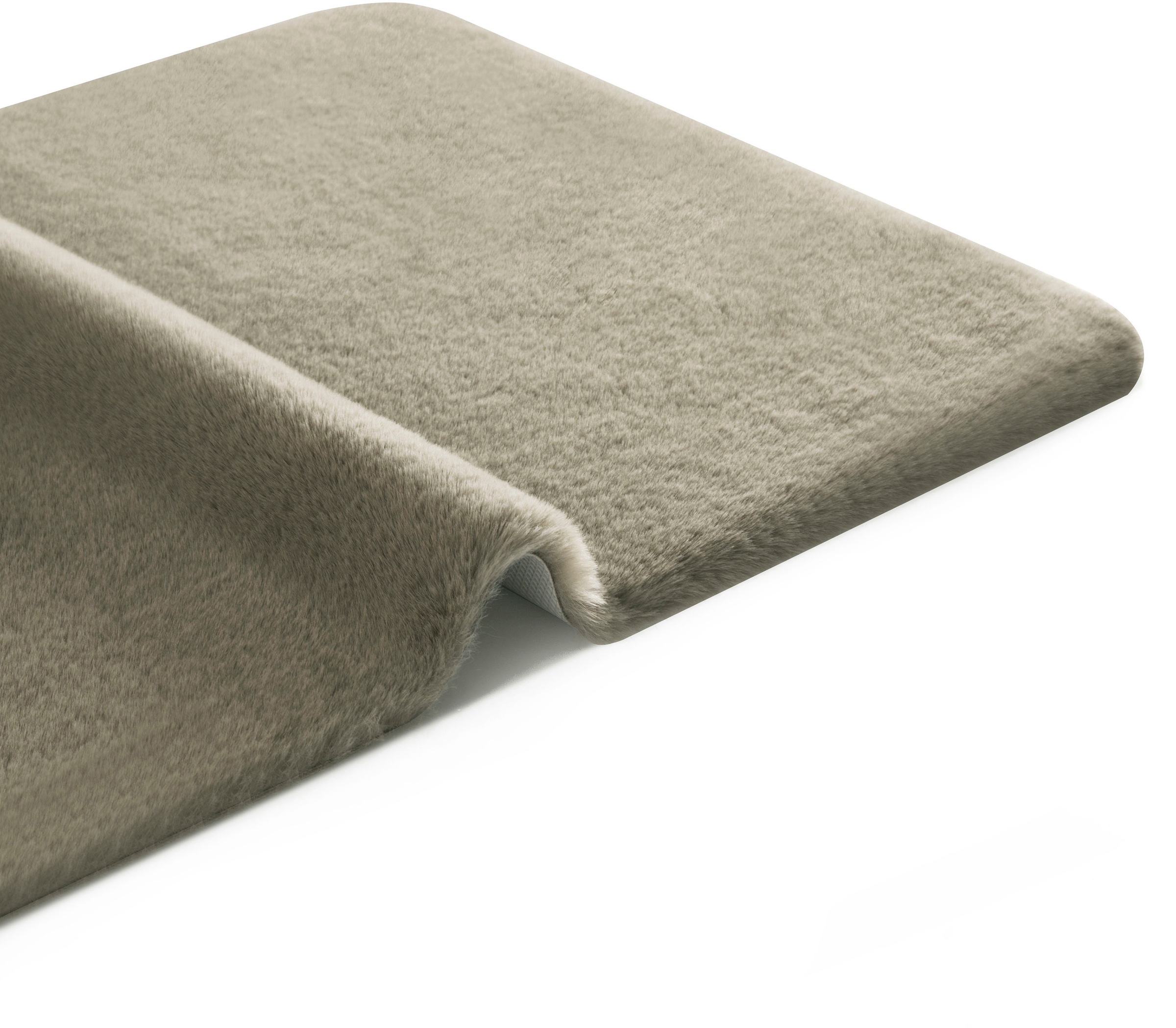 my home Badematte »Valeria, Kaninchenfell-Haptik«, rutschhemmend beschichtet, fußbodenheizungsgeeignet-strapazierfähig, Kunstfell, weicher Badteppich