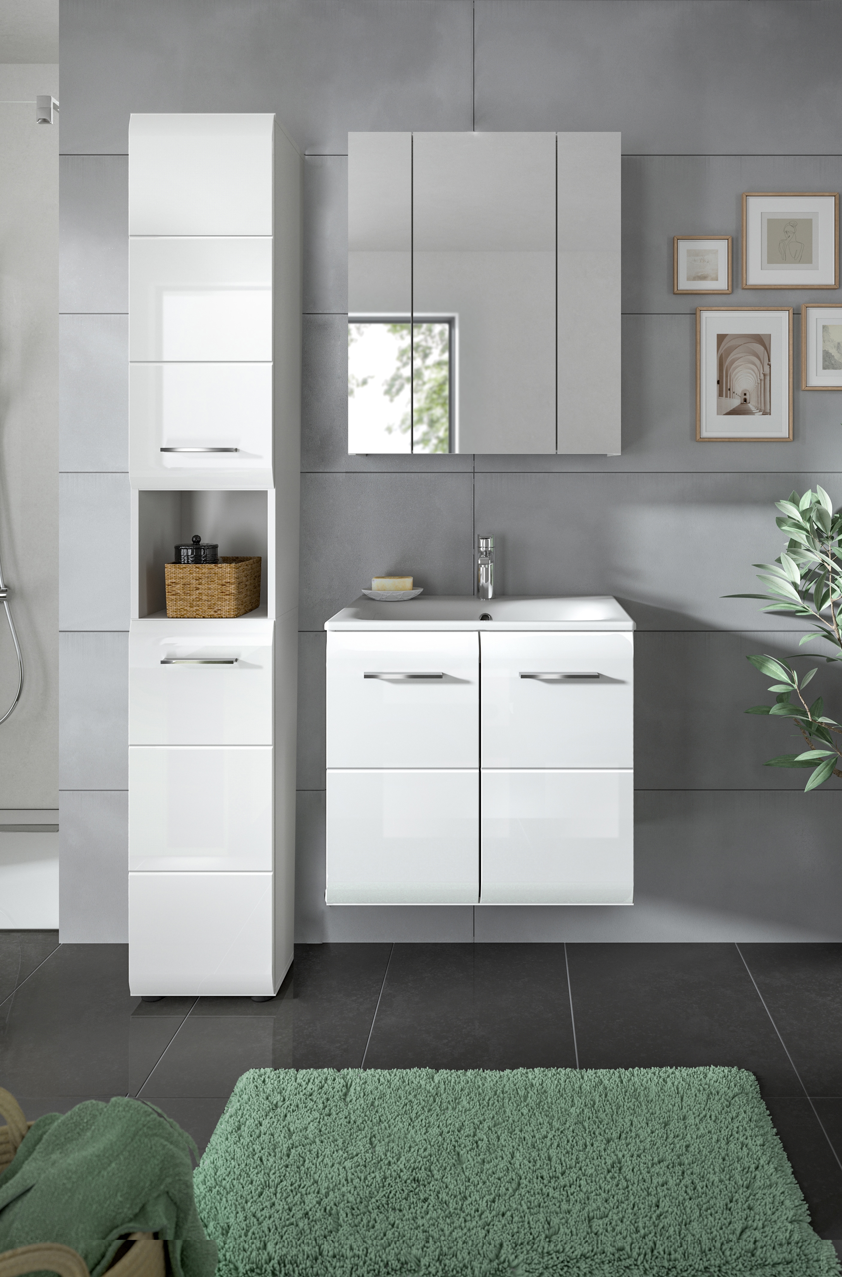 INOSIGN Badezimmer-Set Set, 4 Stk. tlg. Florenz, Badkombination 4-tlg., Wei günstig online kaufen