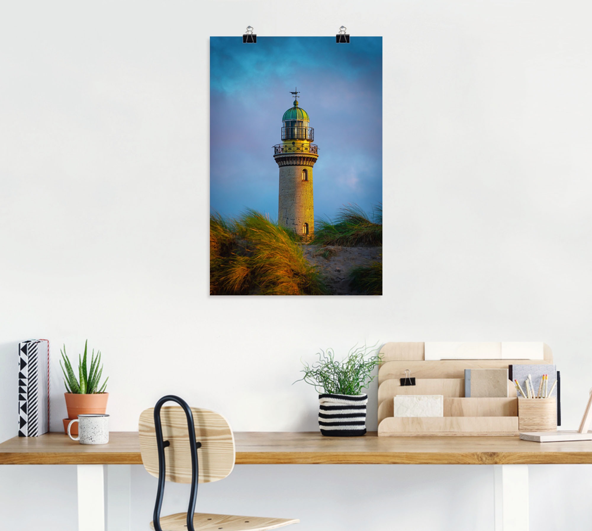 Artland Wandbild »Leuchtturm in Warnemünde«, Gebäude, (1 St.), als Alubild, Leinwandbild, Wandaufkleber oder Poster in versch. Größen