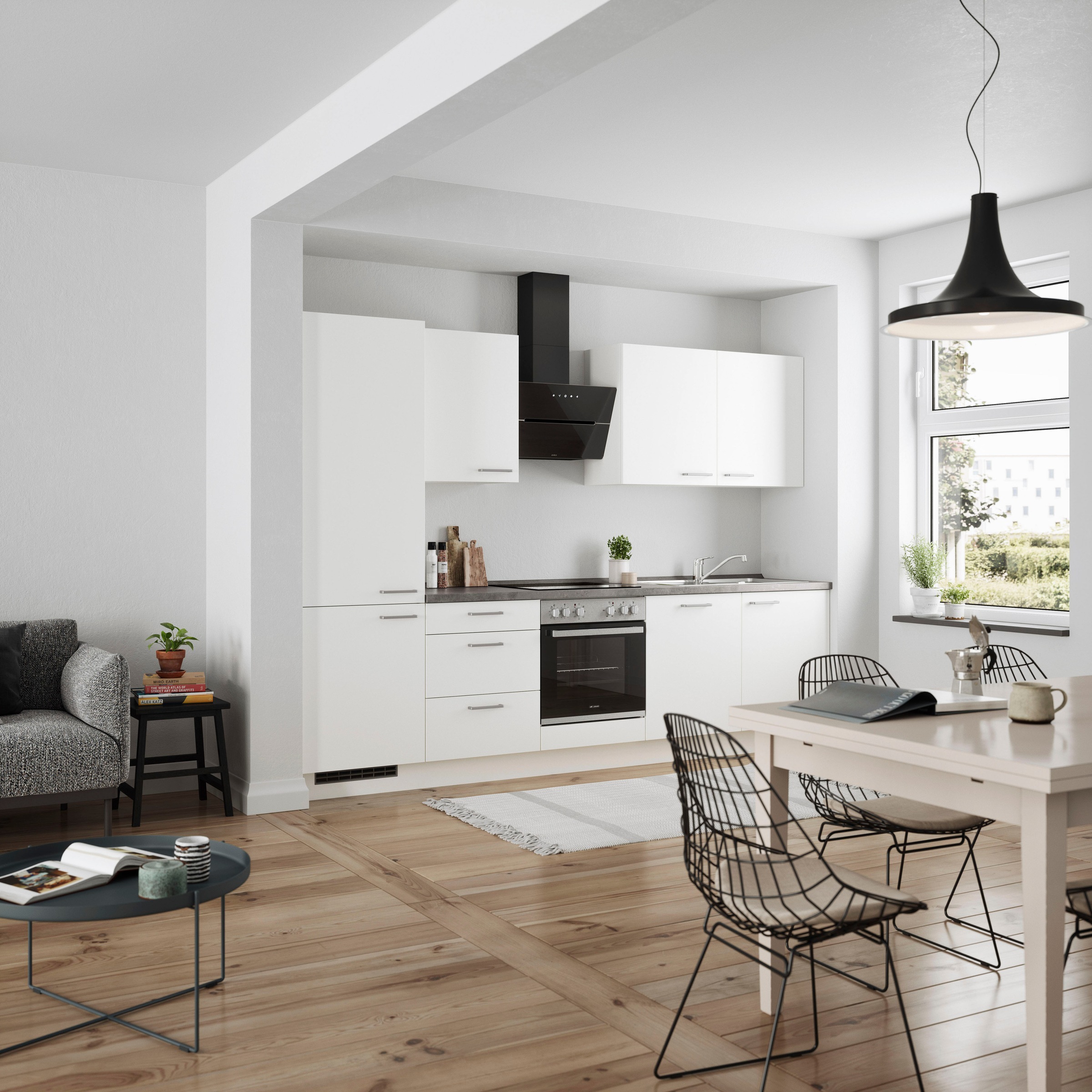 nobilia® Küchenzeile »"Touch II"«, vormontiert, Ausrichtung wählbar, Breite 300 cm, wahlw. mit E-Geräten