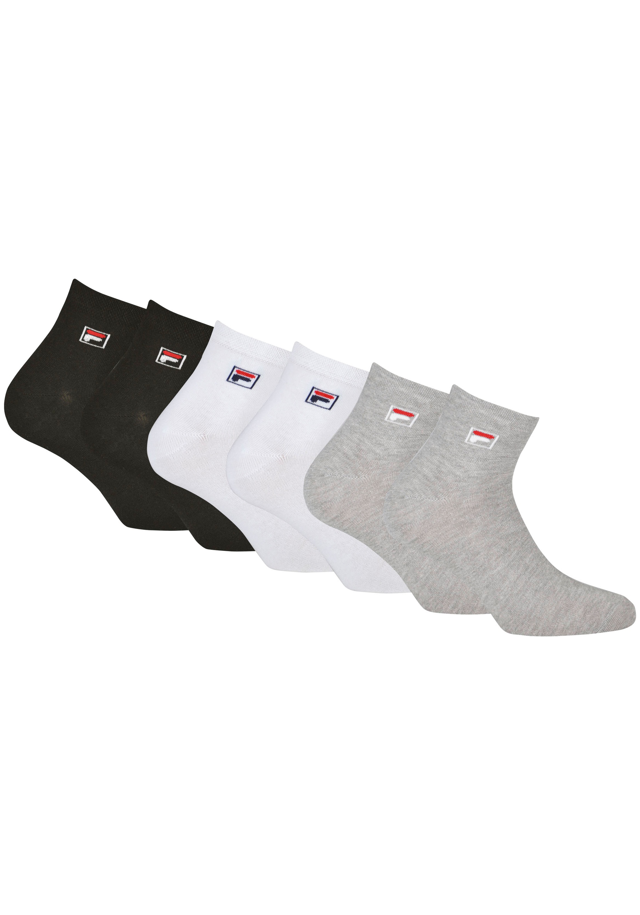 Fila Kurzsocken, (Packung, 6 Paar), Sneakersocken mit Logo-Stickerei