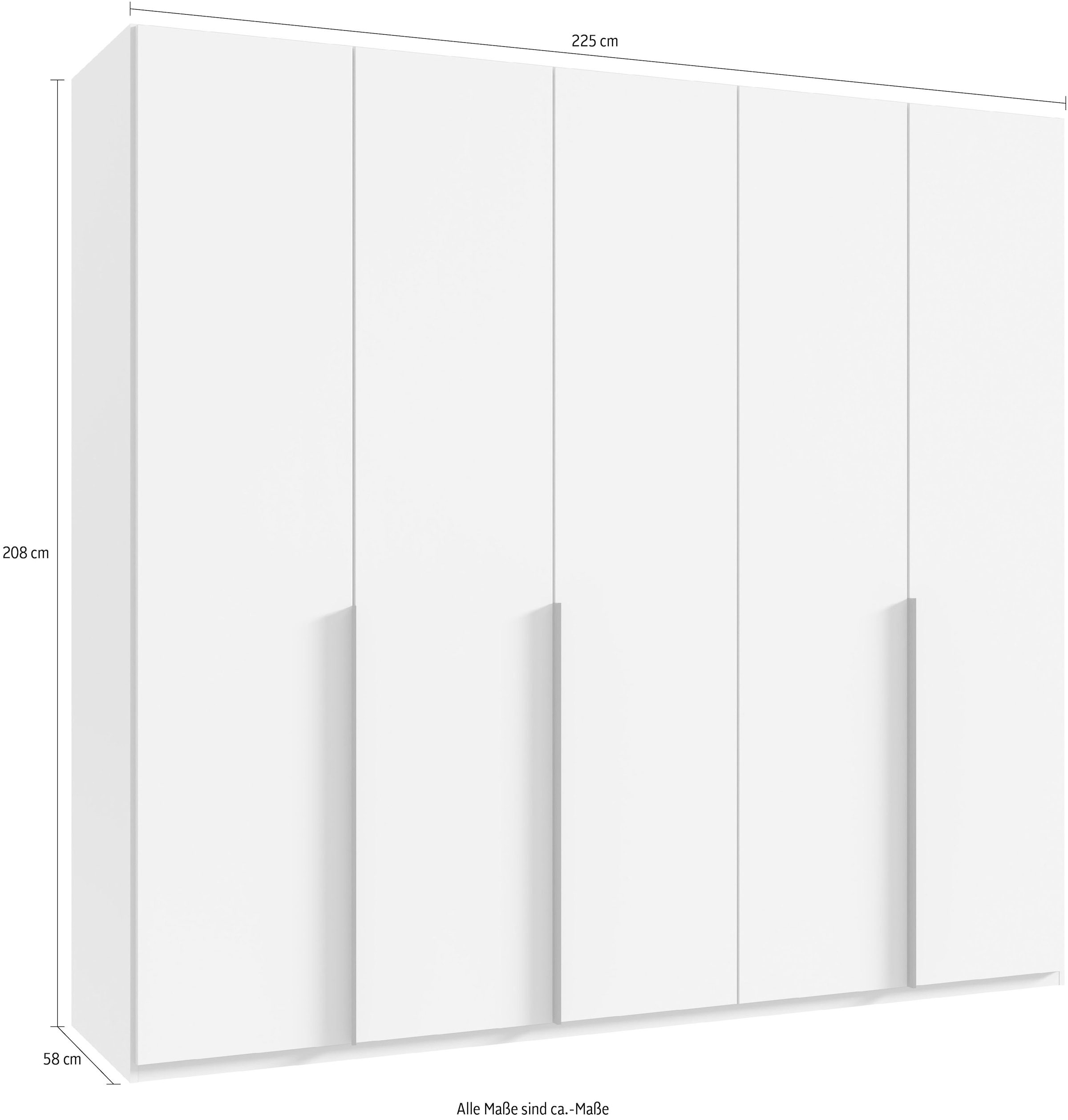 Wimex Kleiderschrank »Mugano, in 5 Breiten und 2 Höhen, Made in Germany«, (in Basic oder Premium Ausstattung mit 2 weiteren Einlegeböden), mit langen Griffstangen aus Metall, wahlweise mit oder ohne Spiegel