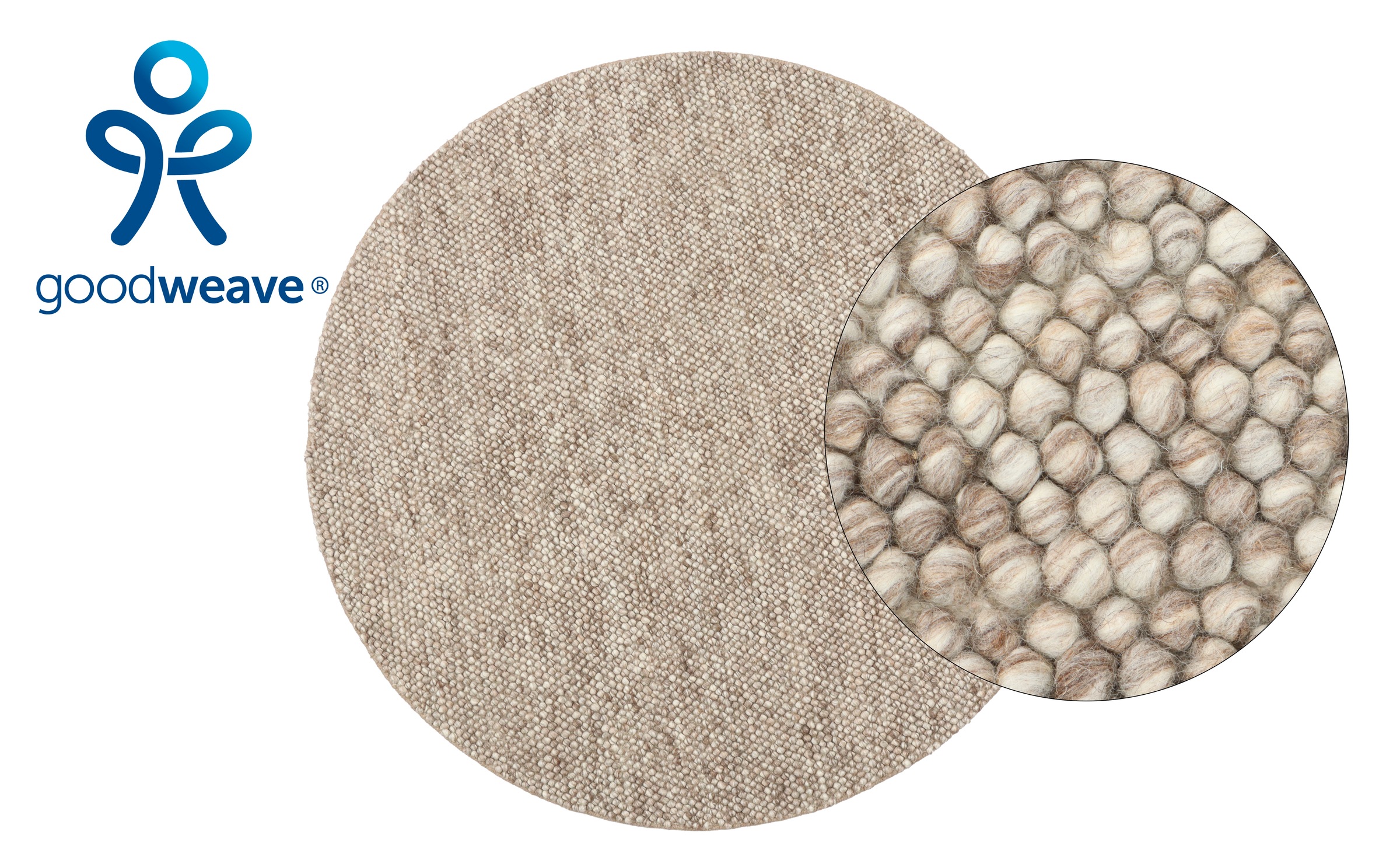 my home Wollteppich »Wolly« rund 14 mm Höhe Wolle, handgewebt, Handweb Tepp günstig online kaufen