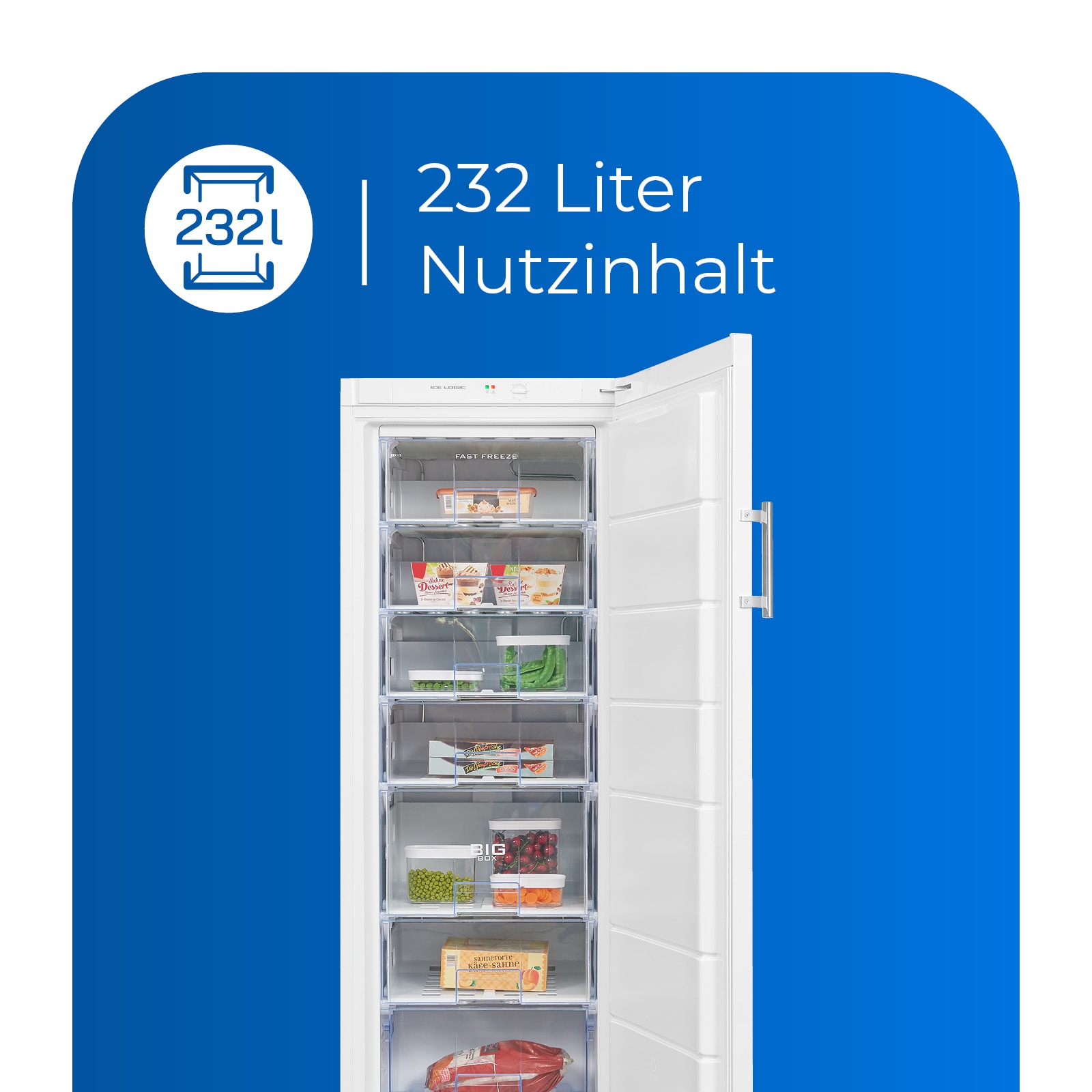 exquisit Gefrierschrank »GS27-H-280E weiss«, 163 cm hoch, 60 cm breit, Türanschlag wechselbar