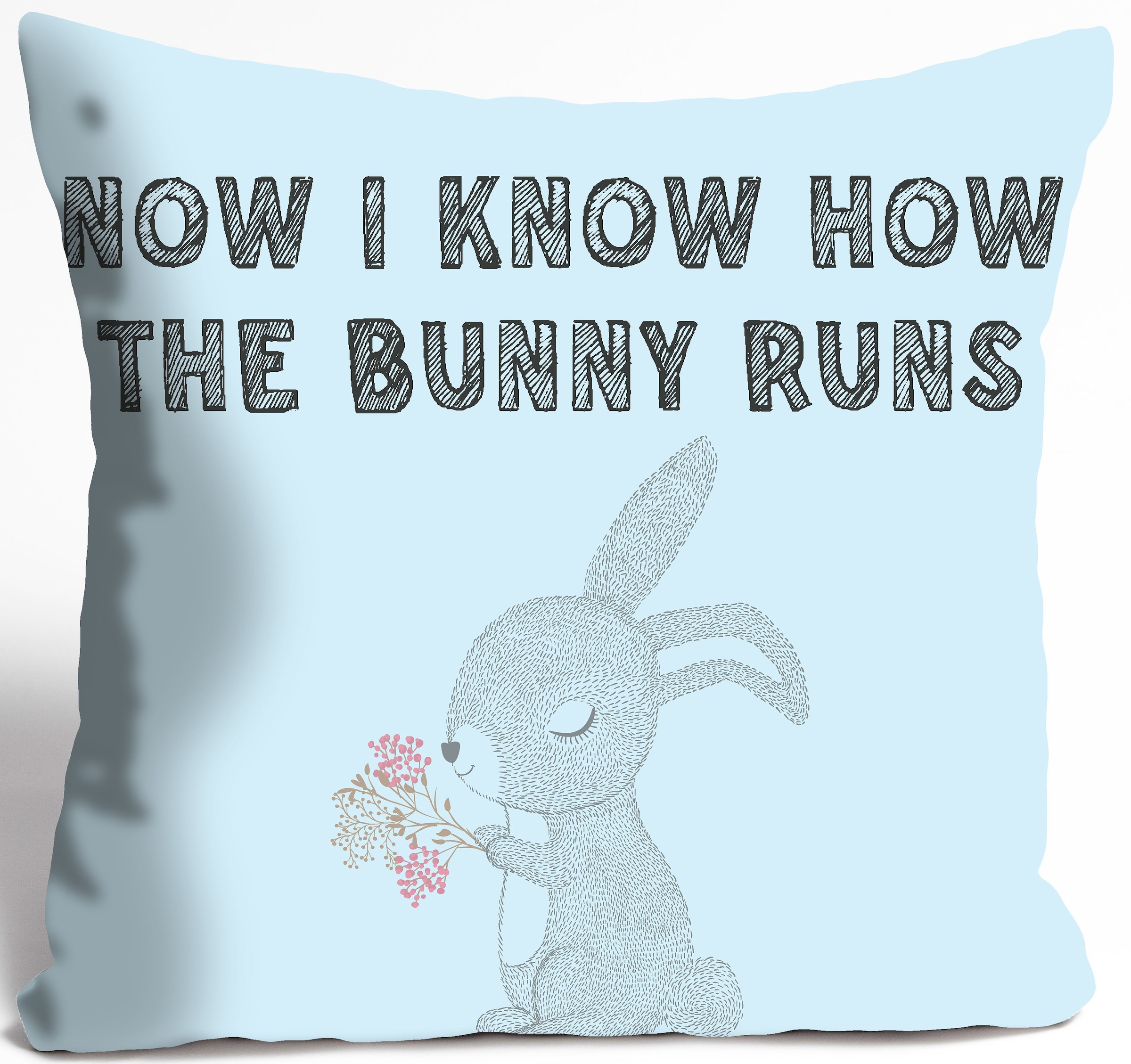queence Dekokissen »NOW I KNOW HOW THE BUNNY RUNS«, Kissenhülle ohne Füllun günstig online kaufen