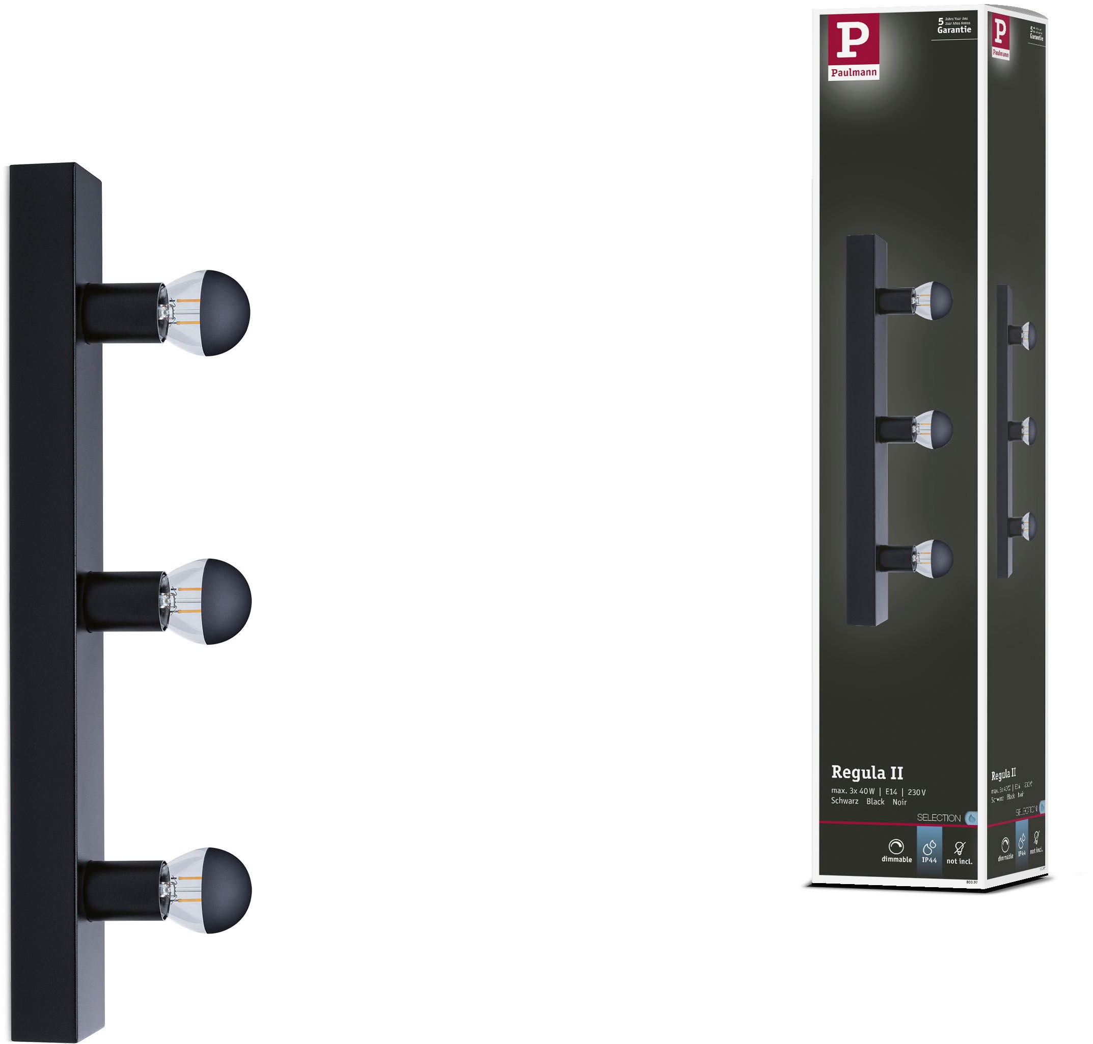 Paulmann Spiegelleuchte »Spiegelleuchte IP44 E14 230V dimmbar«, 3 flammig, Leuchtmittel E14 | ohne Leuchtmittel, Ein-/Ausschalter