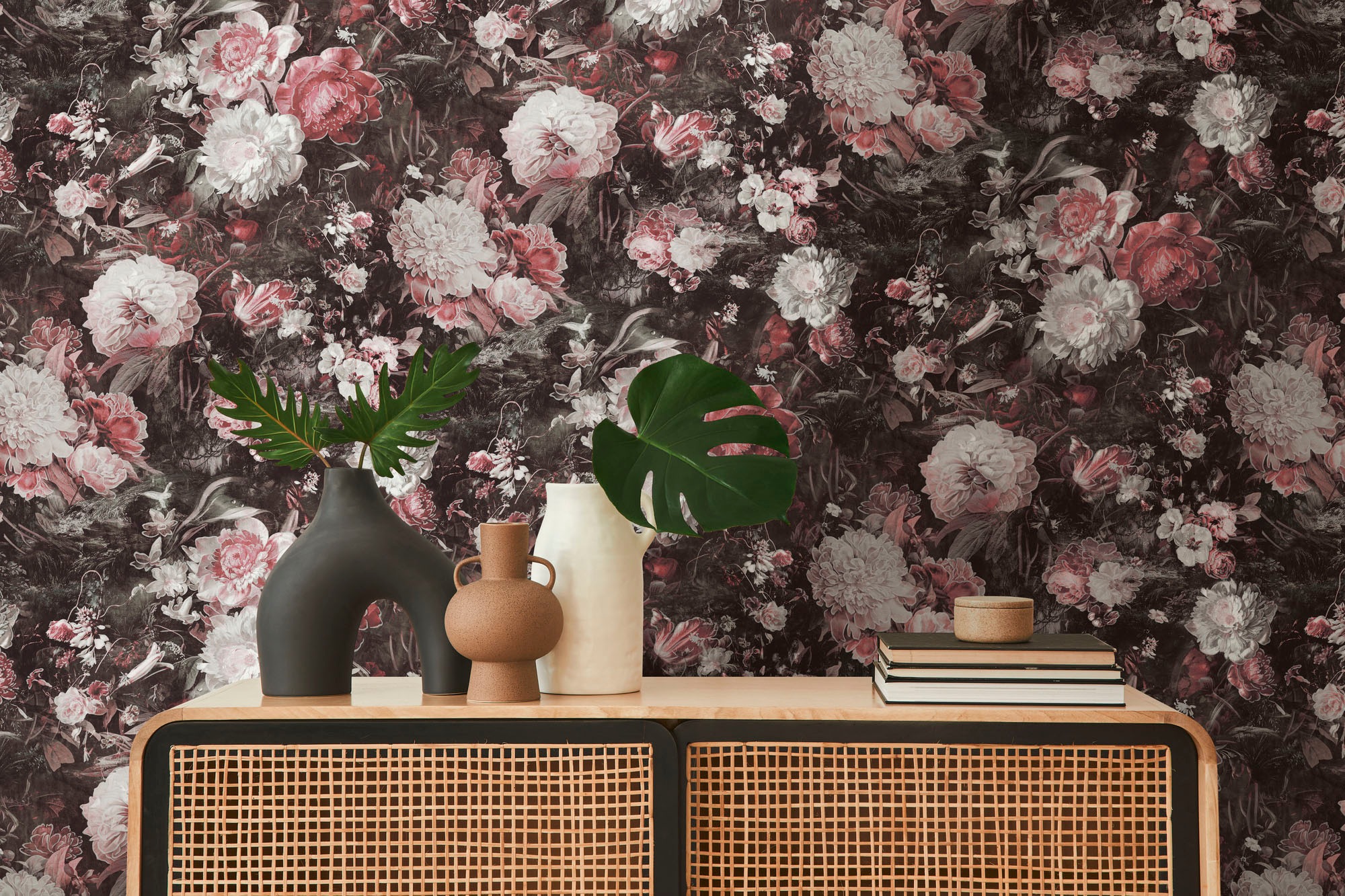 A.S. Création Vliestapete »THE BOS Blumentapete Floral«, leicht glänzend-gemustert-abstrakt, Blumenwand Tapeten Wohnzimmer Schlafzimmer Küche modern Design Optik