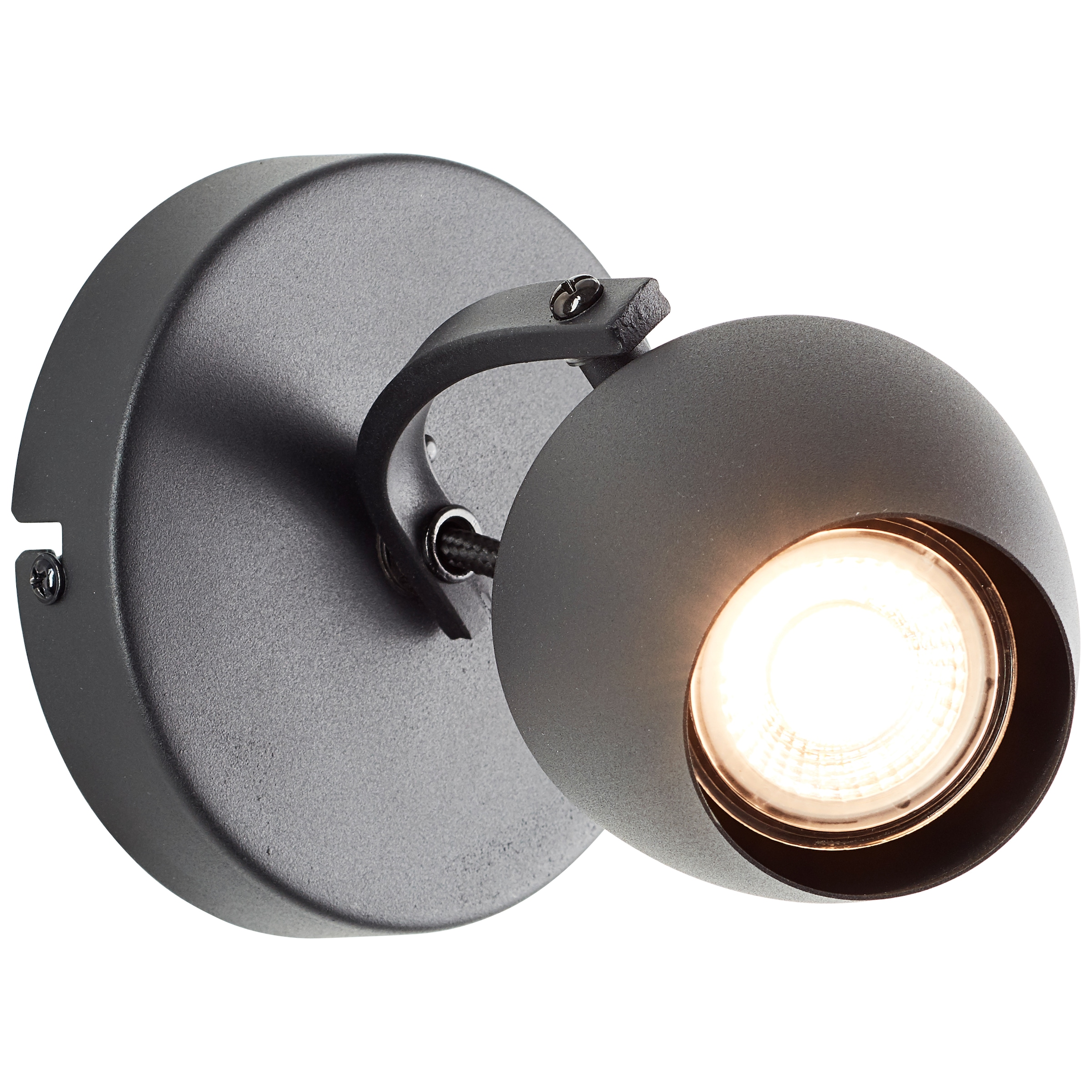 Brilliant Wandstrahler »Vertino« GU10 1 Stk. Warmweiß Ø 12 cm, GU10, 350 lm, 3000 K, dimmbar, schwarz