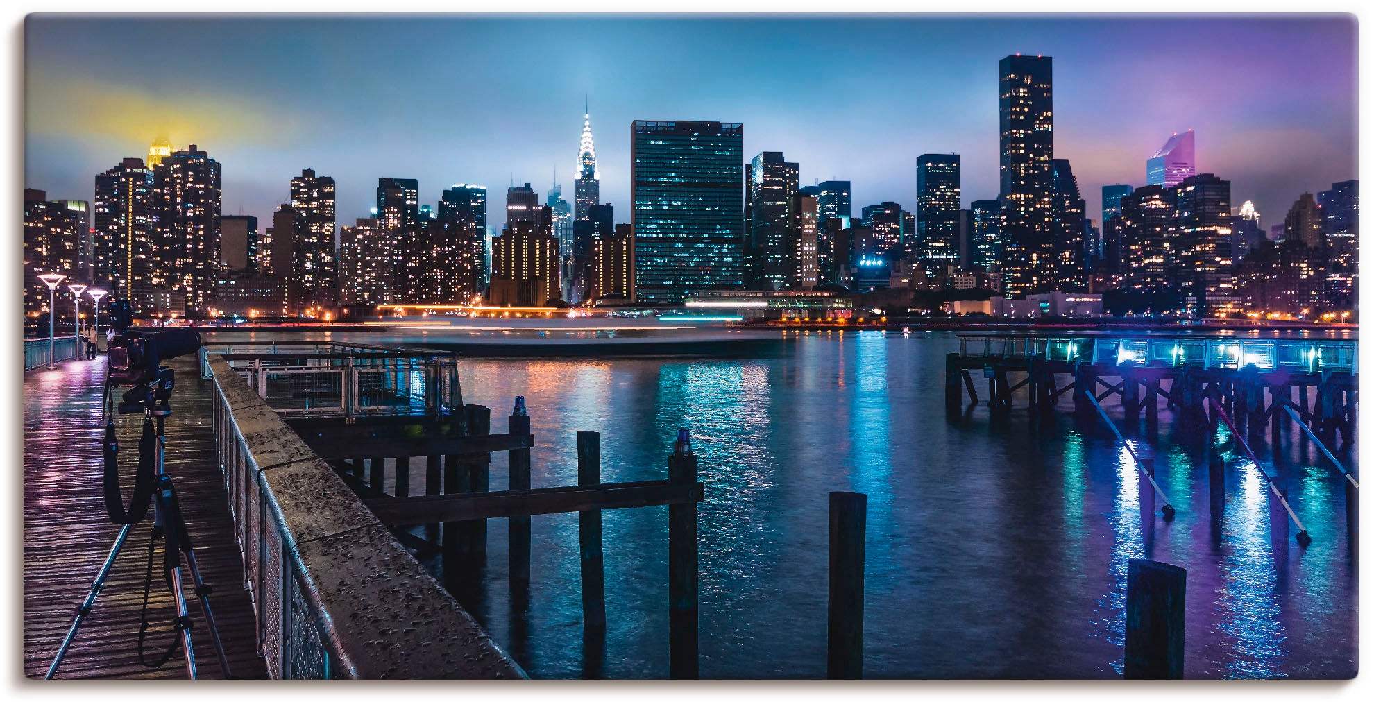 Artland Wandbild »New York Manhattan im Abendlicht«, Amerika, (1 St.), als günstig online kaufen