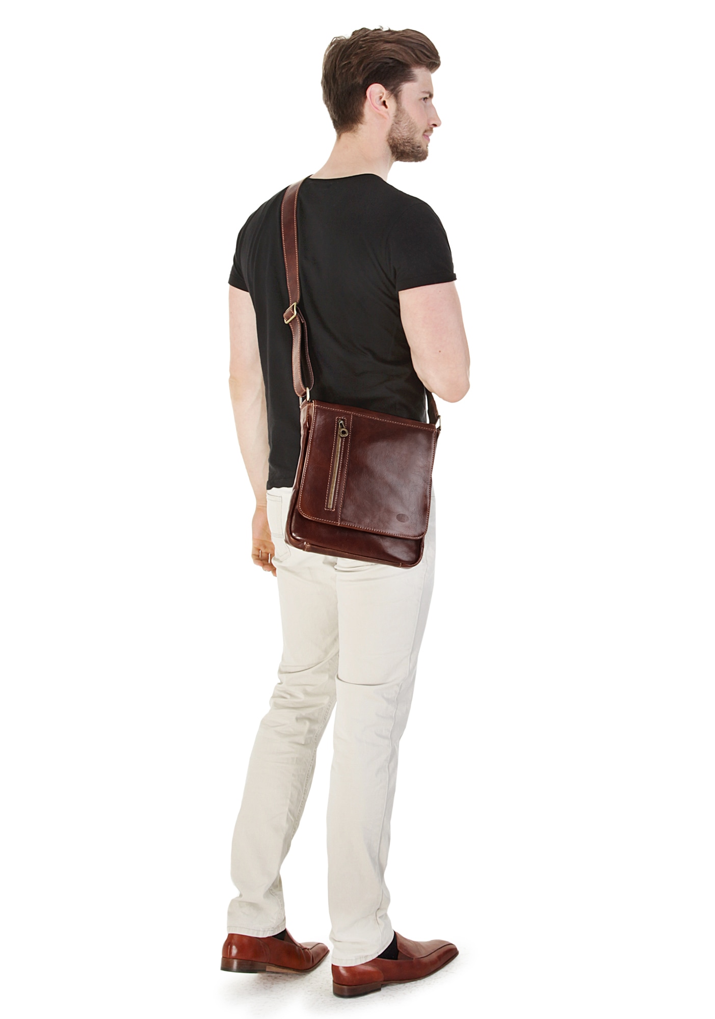 Piké Umhängetasche echt Leder, Made in Italy