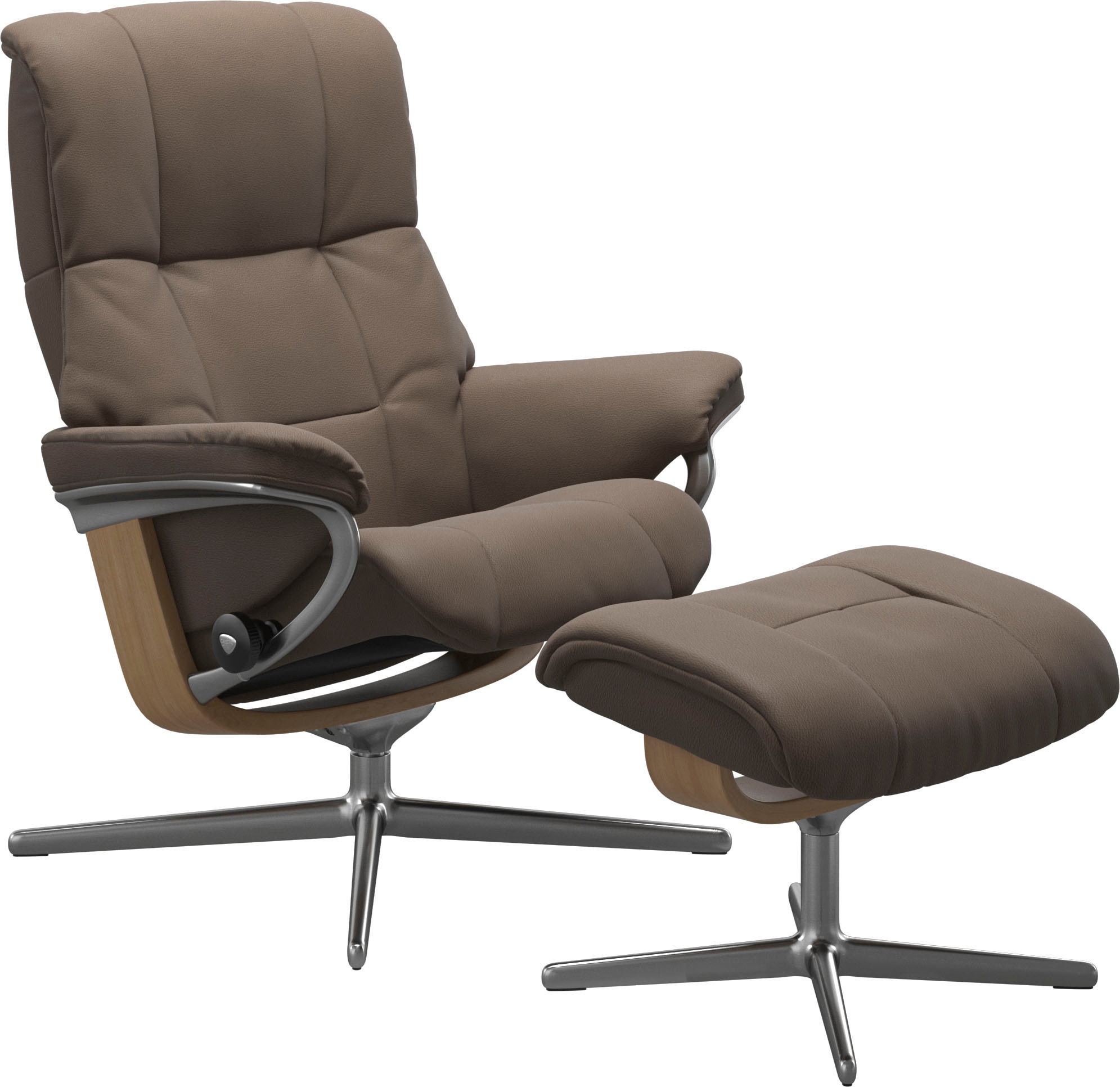 Stressless® Relaxsessel »Mayfair« Set, Relaxsessel mit Hocker,  mit Hocker, mit Cross Base, Größe S, M & L, Holzakzent Eiche