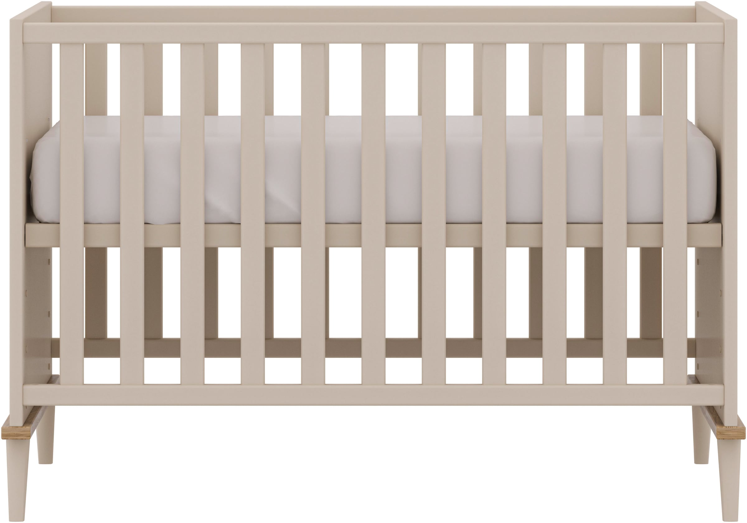YUNY by PAIDI Babybett »HAZEL 60x120cm in Beige, Kinderbett mit Massivholz« Gitterbett 3-fach höhenverstellbar