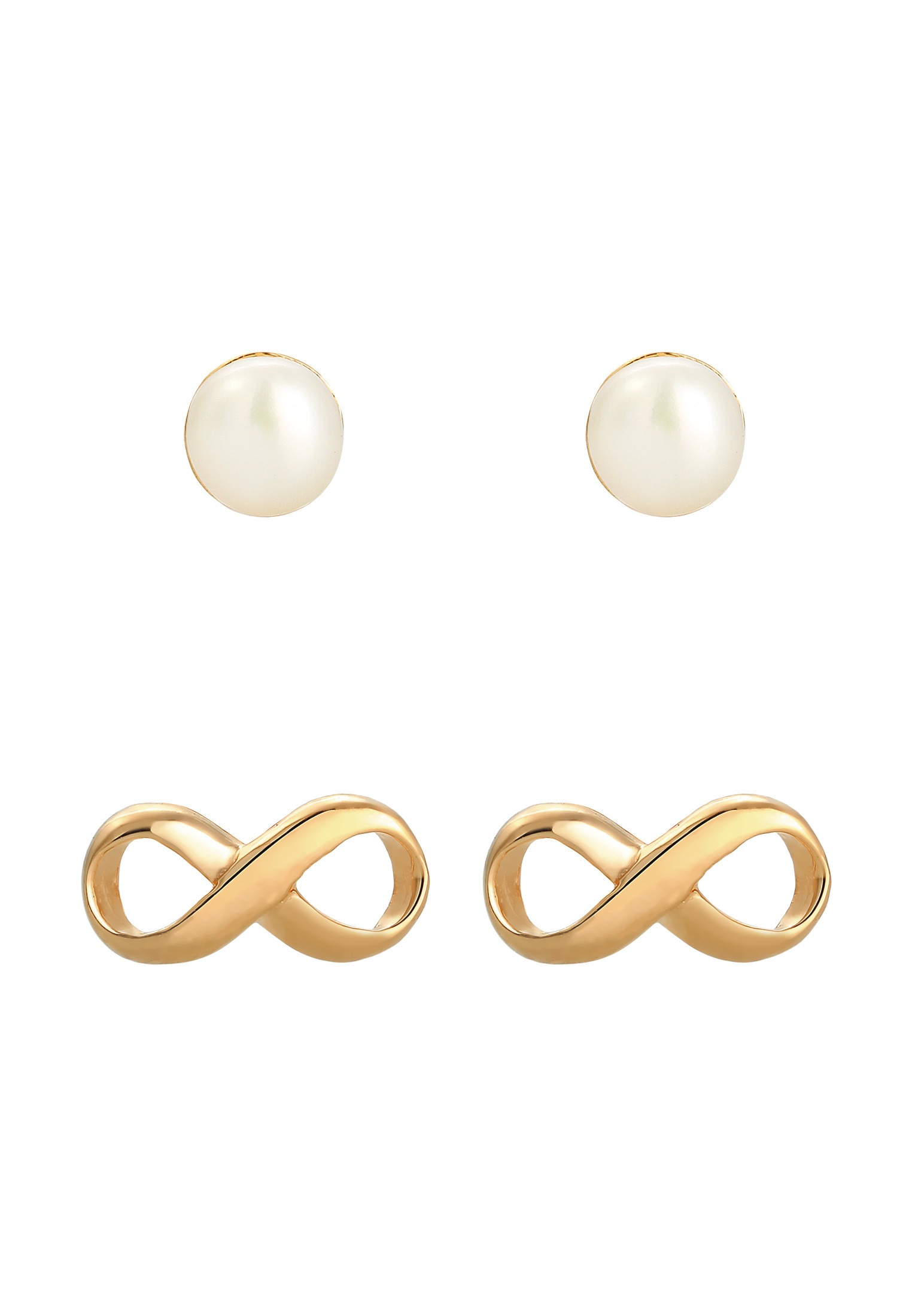Elli Perlenohrringe »2er Set Infinity Süßwasserzuchtperle 925 Silber«