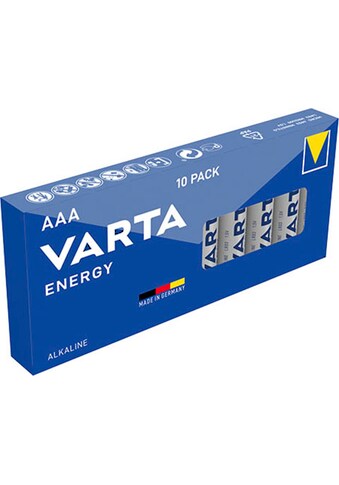 VARTA Batterie »Energy AAA Micro LR3«, LR03, (Packung), 10er Pack Alkaline Batterien -... kaufen