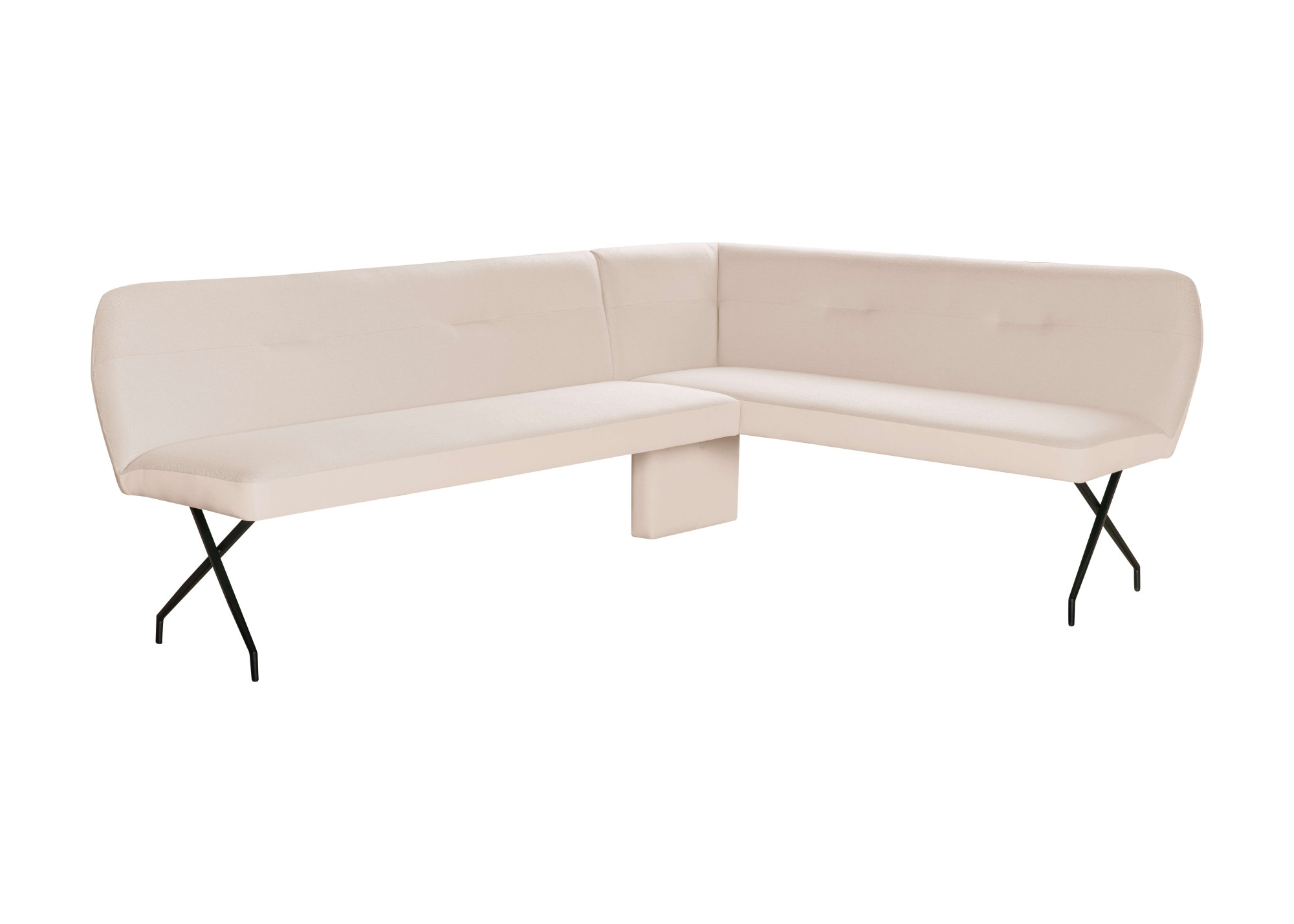 OTTO home Eckbank »Bruna Esszimmerbank, Bank, Küchenbank, Polsterbank« Mattschwarzes Metallgestell, 2-Stoff-Design, Wellenfederung im Sitz