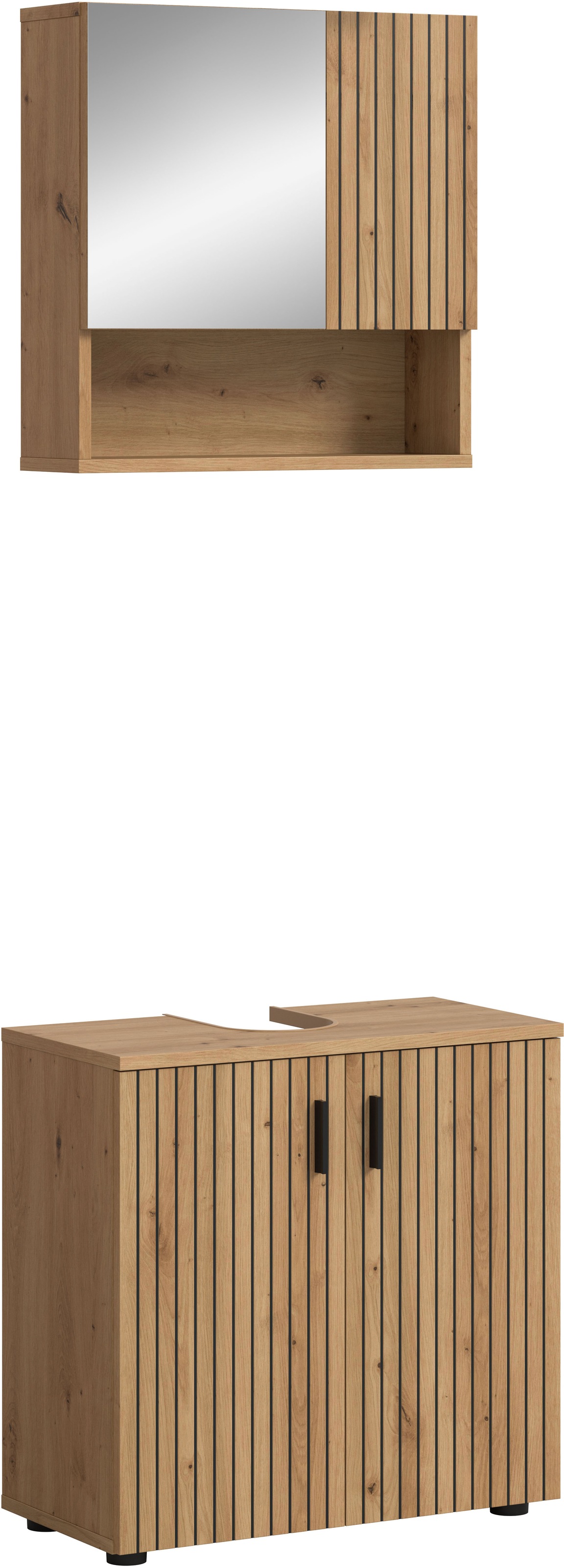 welltime Badmöbel-Set »MANI, 2-tlg. Badkombination, Paneeloptik« Set, Set, günstig online kaufen