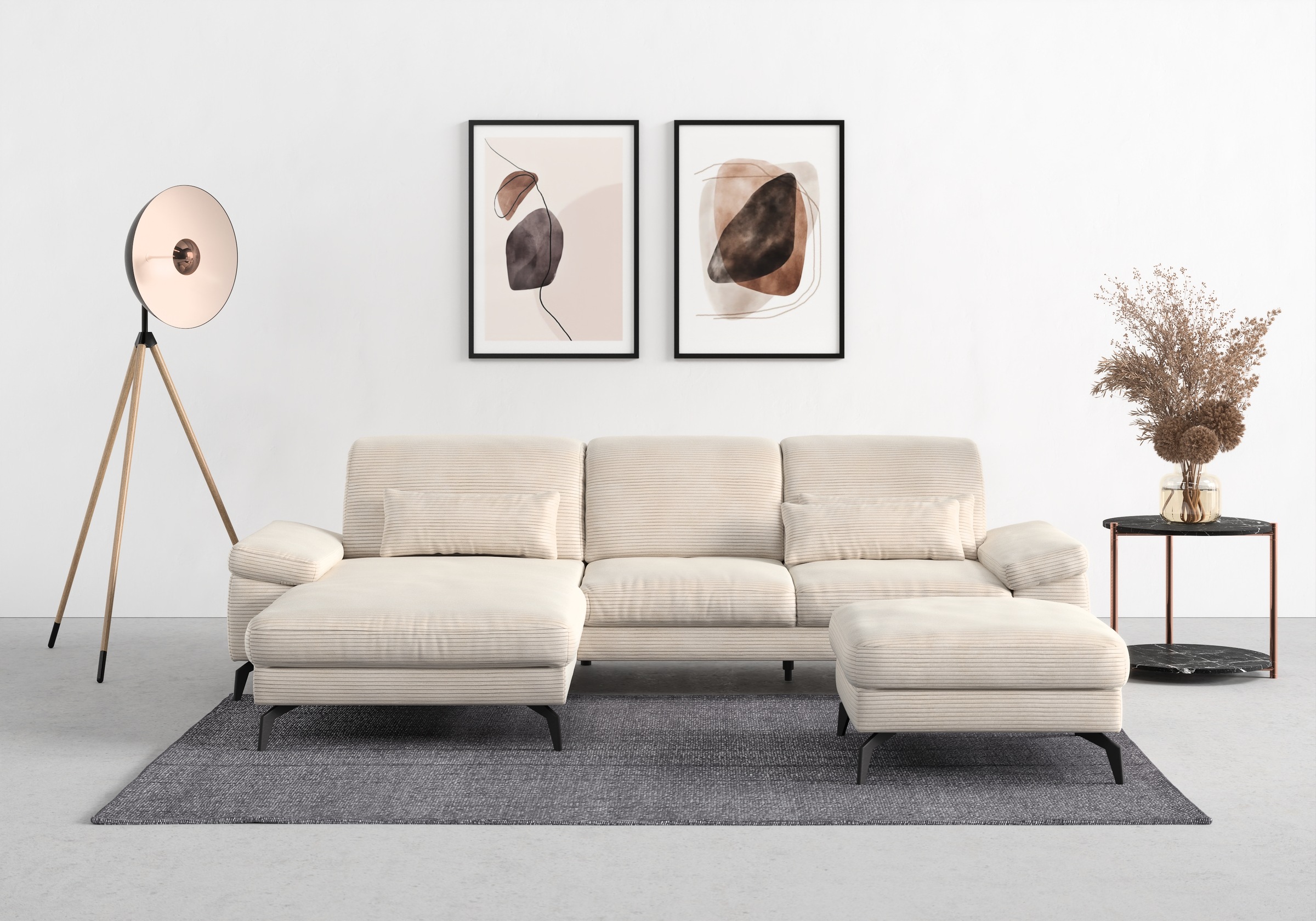 sit&more Ecksofa »Cabana L-Form«, Recamiere, wahlweise mit Sitztiefen-, Armlehnen- und Kopfteilfunktion