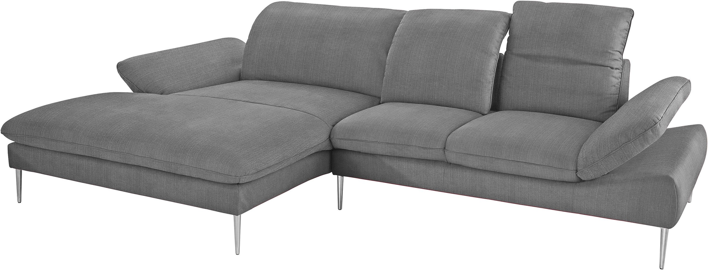 W.SCHILLIG Ecksofa »enjoy&MORE, Designsofa, elegant und bequem, L-Form«, mit Sitztiefenverstellung, Füße Chrom glänzend, Breite 310 cm