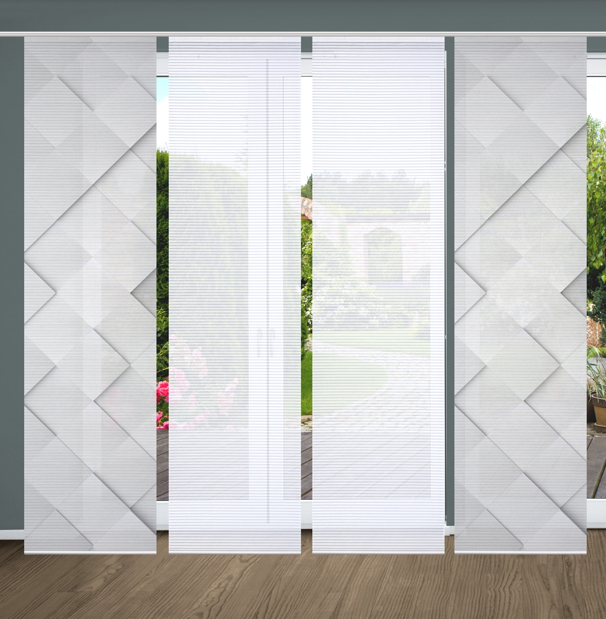 HOME in green Schiebegardine »SYLVIA« Paneelwagen 4 Stk. tlg. SET DIGITALDR günstig online kaufen