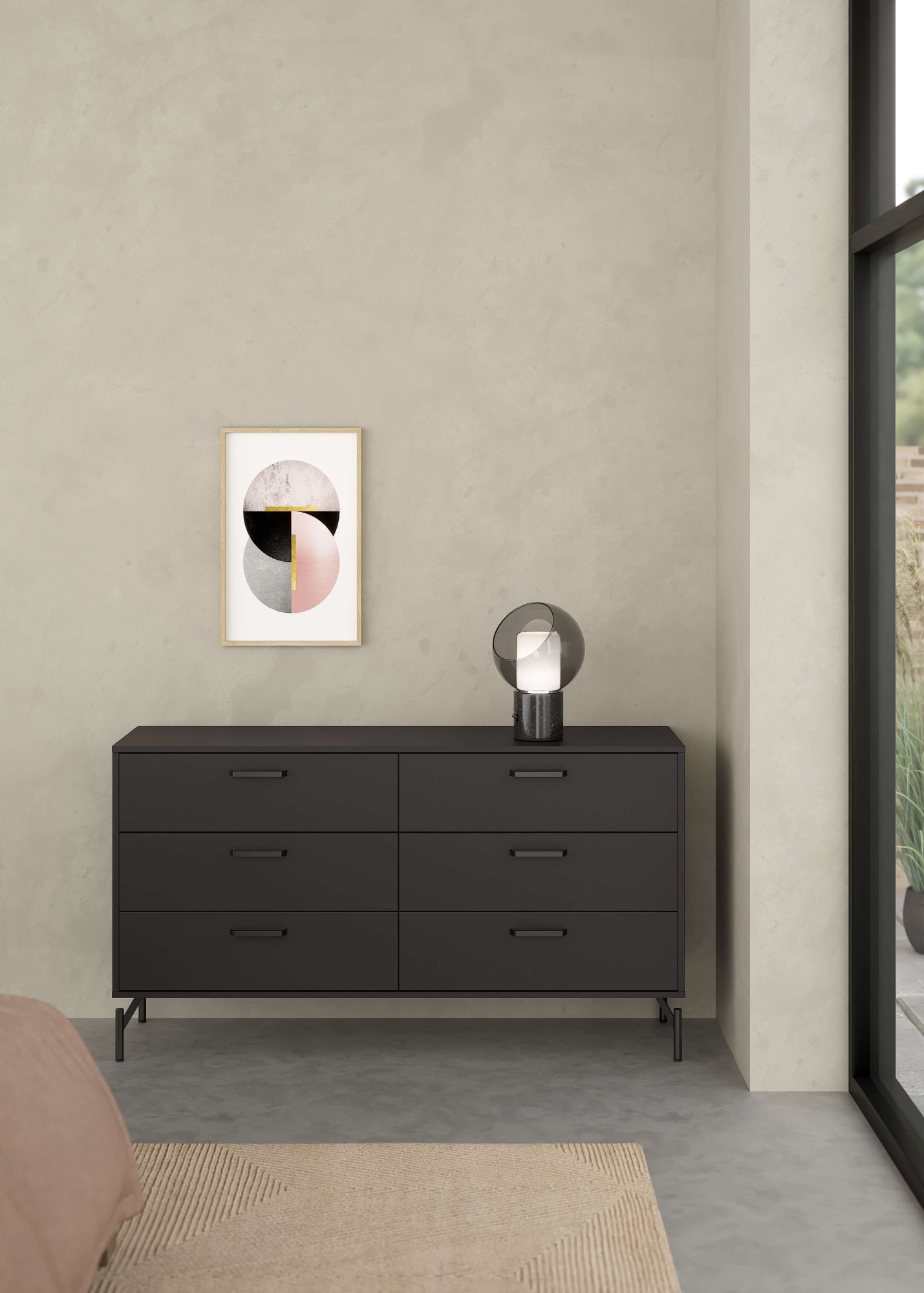 INOSIGN Kommode »Dana, Aufbewahrung, Schubladenschrank, Stauraum«, Sideboard mit 6 Schubladen, Metallbeine, Breite 138 cm