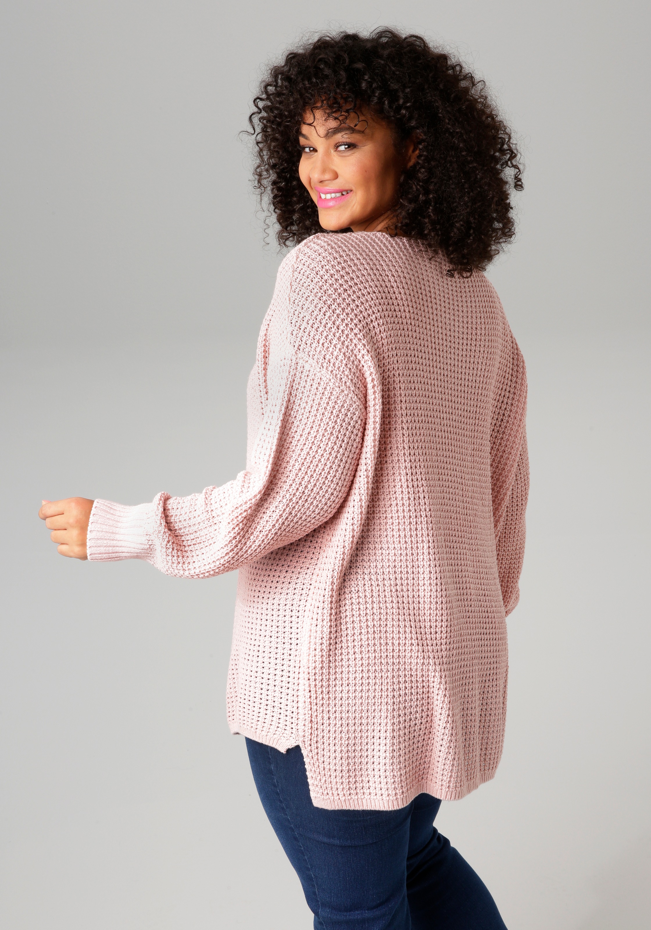 Aniston PLUS Strickpullover, im dezenten Ajour-Strickmuster