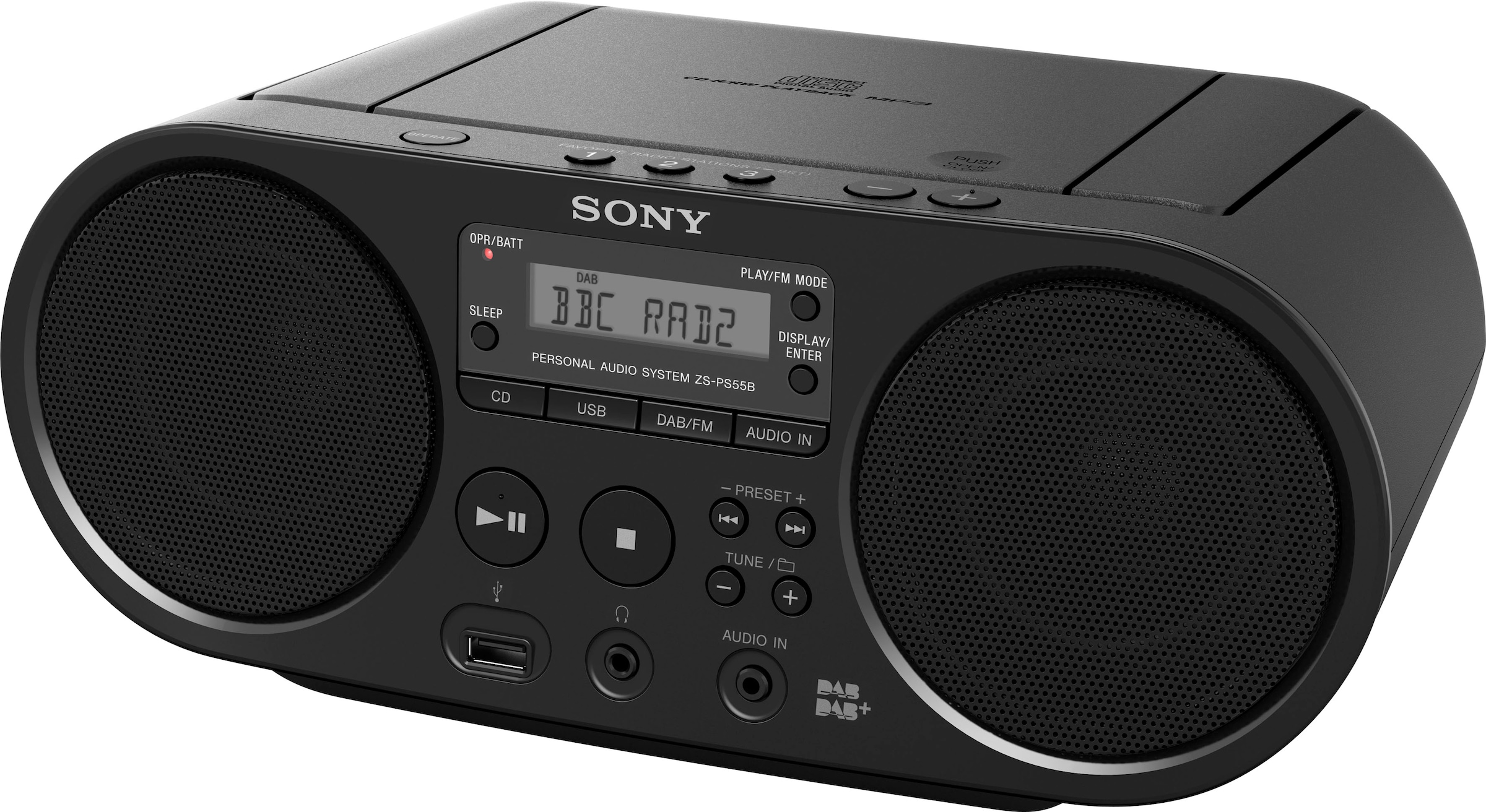 Sony Boombox »ZS-PS55B mit DAB«, (UKW mit RDS 4 W)