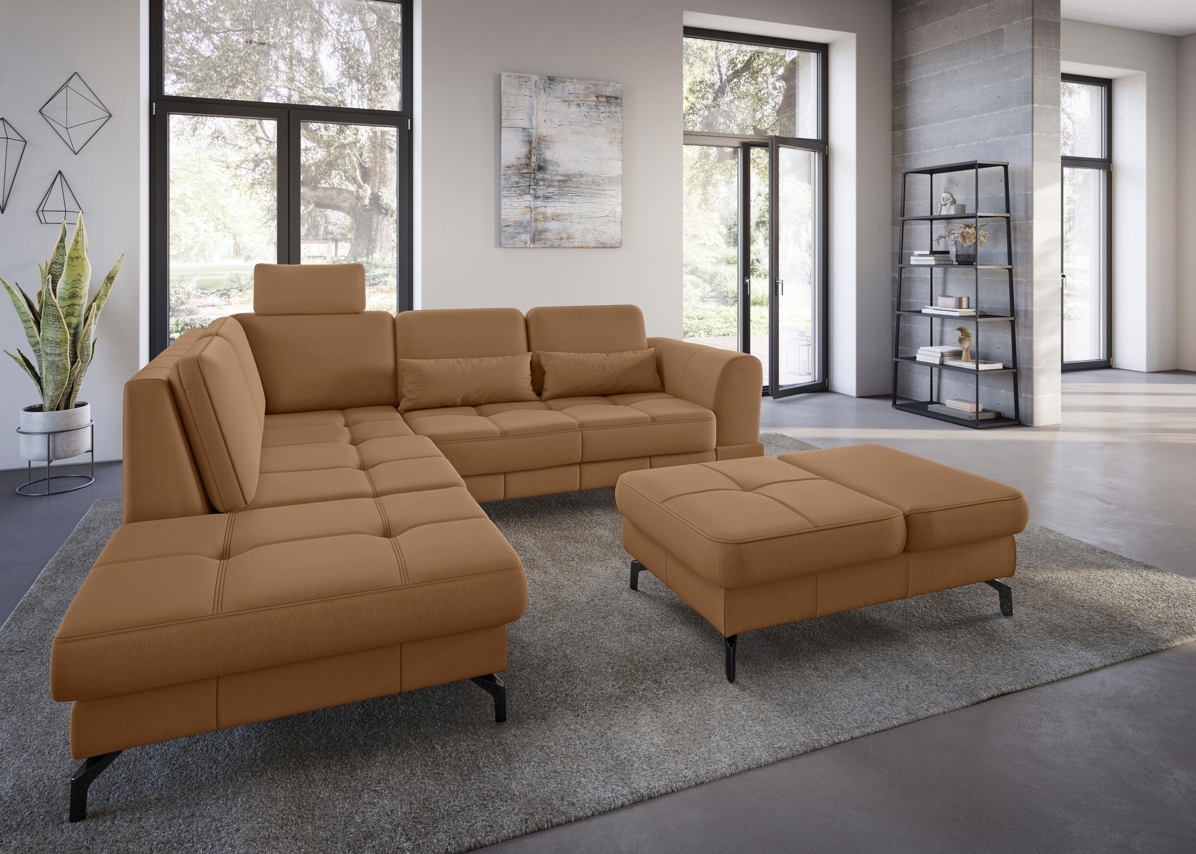 sit&more Hocker »Bendigo«, mit Klappfunktion, Bodenfreiheit 12 cm, wahlweise in 2 Fußfarben