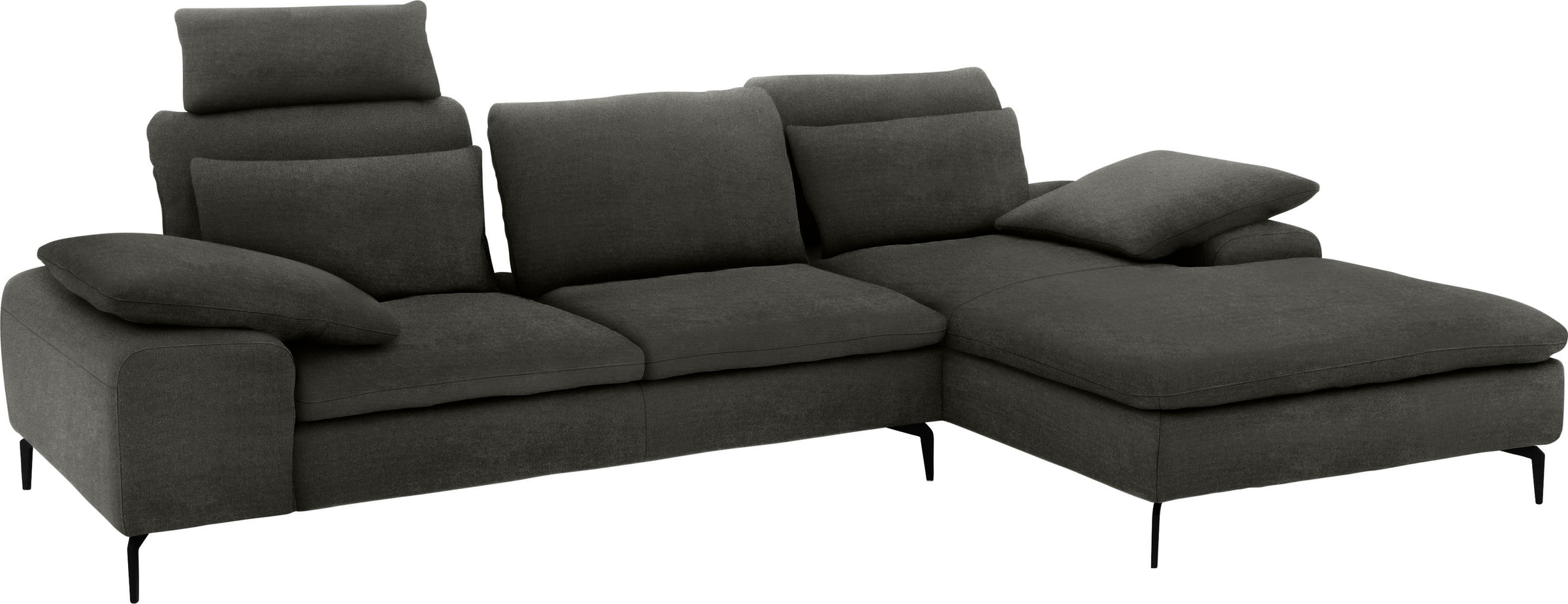 W.SCHILLIG Ecksofa »valentinoo, Designsofa, bequem, elegant und zeitlos, L-Form«, (Set), inklusive Hocker, mit Sitztiefenverstellung, Breite 299 cm