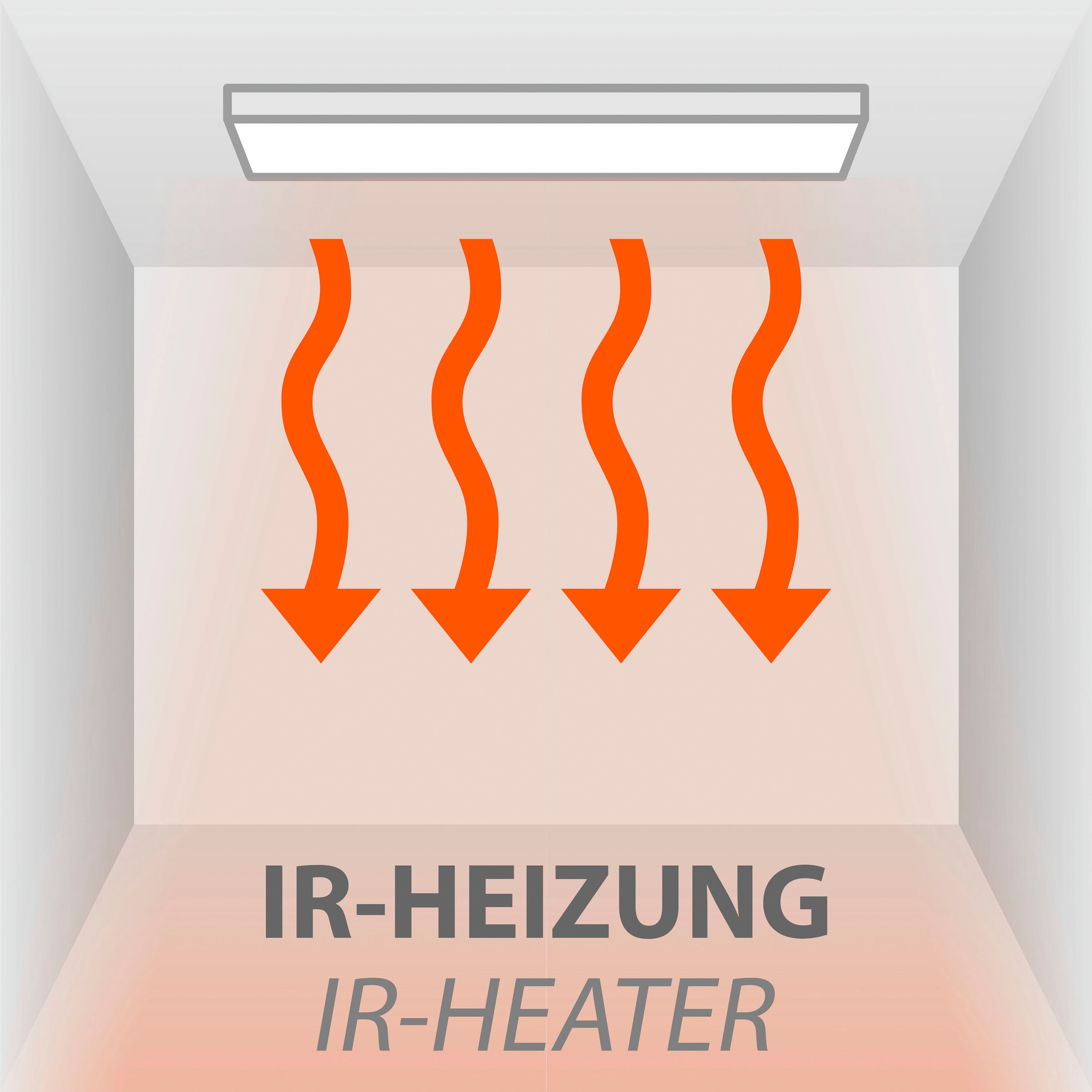 JUST LIGHT Deckenleuchte »BEROA«, 1 flammig, Leuchtmittel LED-Board | LED fest integriert, Deckenpanel mit IR-Heizung 450W, Funk Fernbed., Funkthermostat