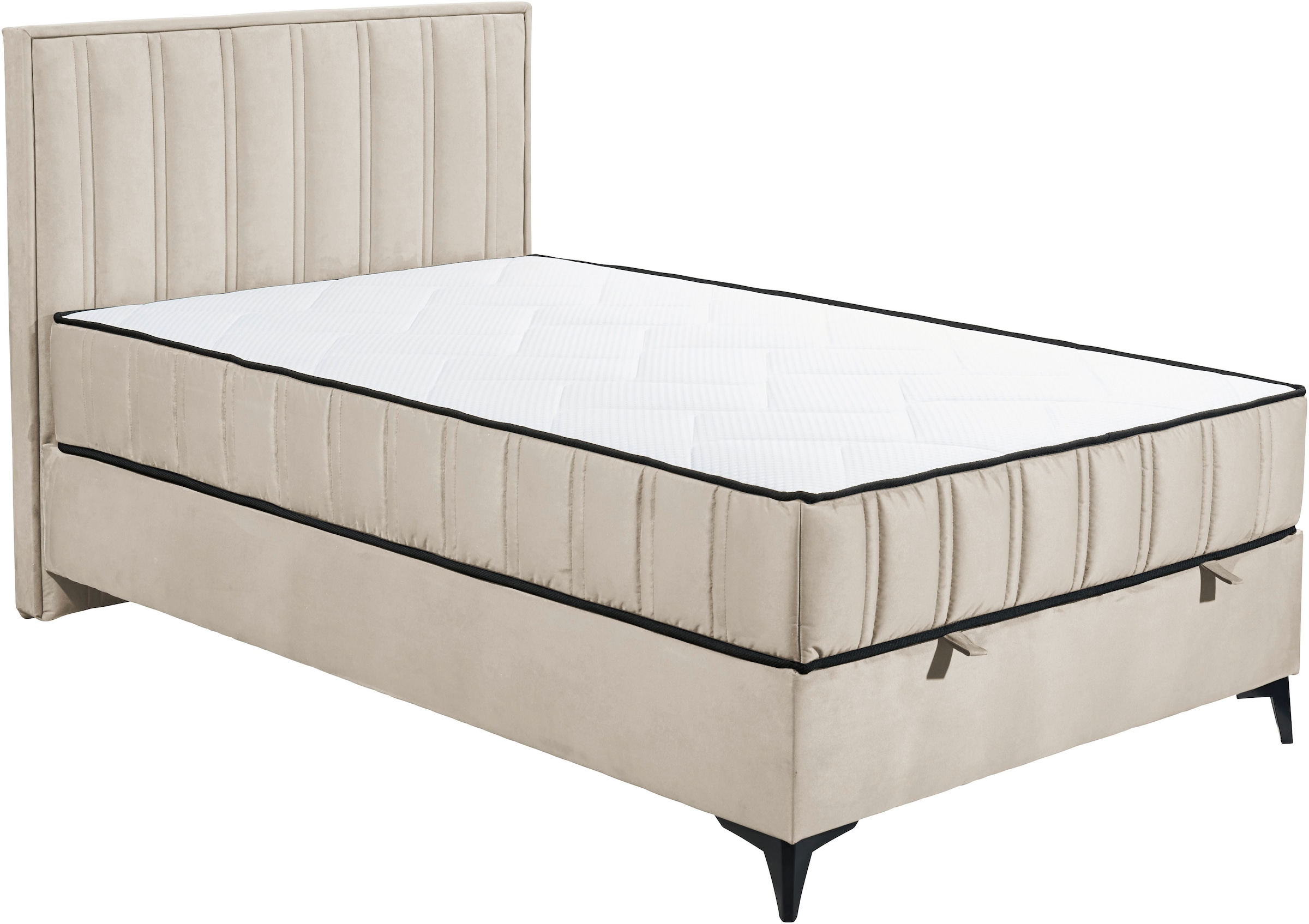 ED EXCITING DESIGN Boxbett »Monroe inkl. Bettkasten, erhältlich in den Breiten 120cm & 140cm« Duo-Matratze - feste Seite mit Kokosmatte