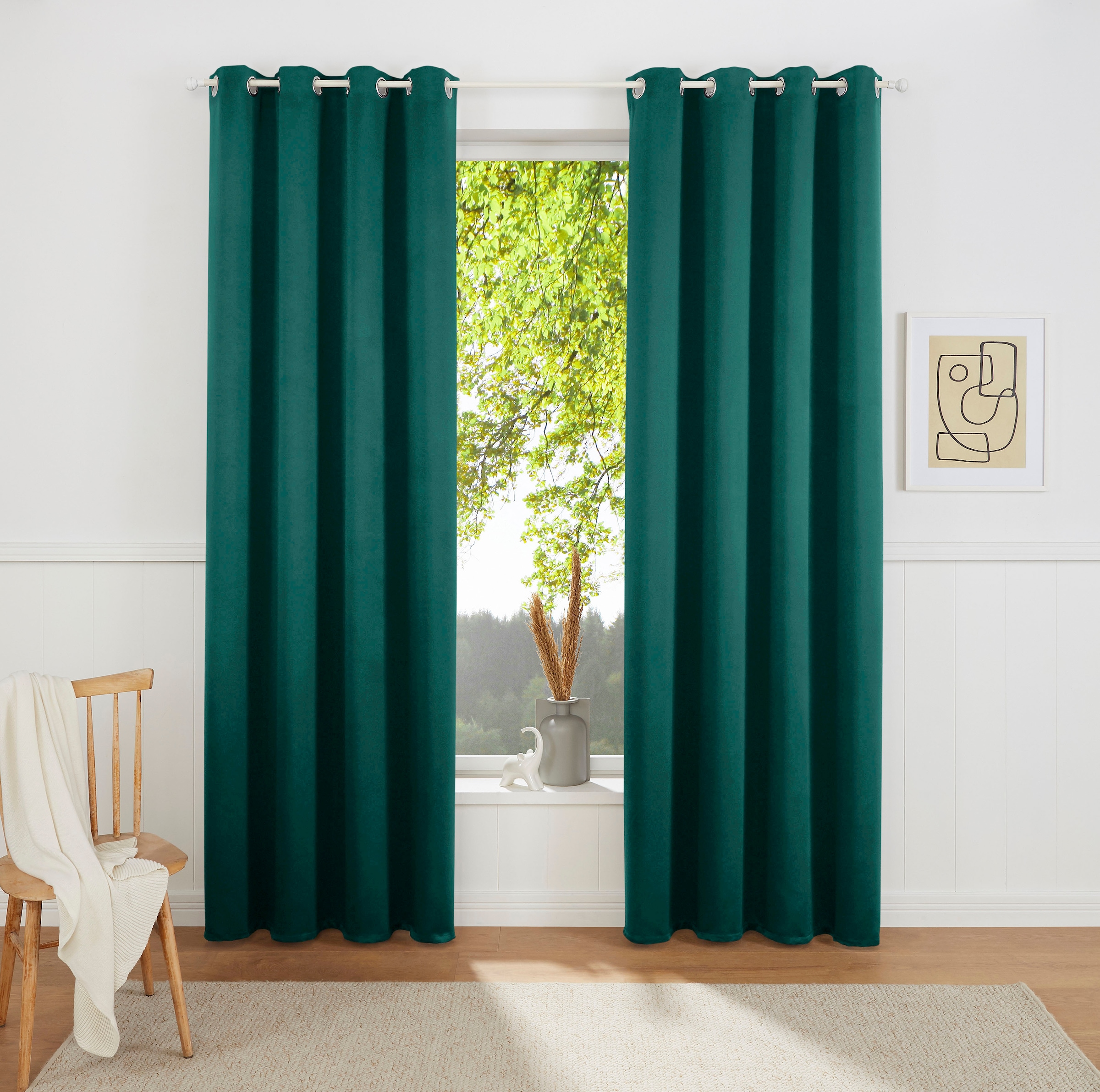 my home Gardine »SOLA«, (2 St.), Schal einfarbig, Verdunkelung, 1er oder 2e günstig online kaufen
