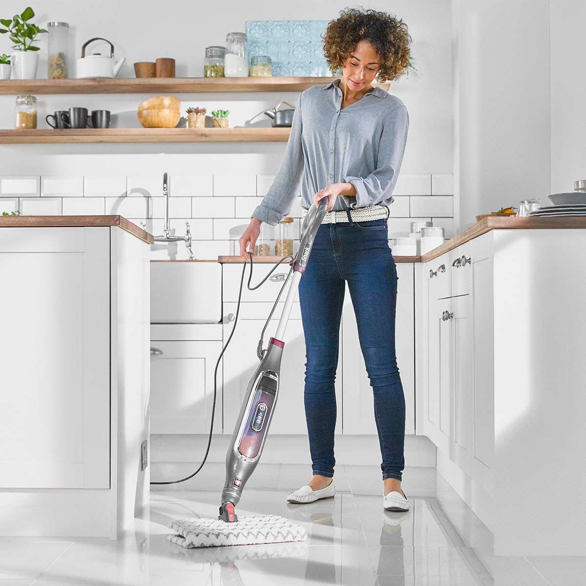 Shark Dampfmopp »S6003EU Shark Klik n' Flip automatischer Dampfreiniger« automatische Dampfregulierung, 0,35l
