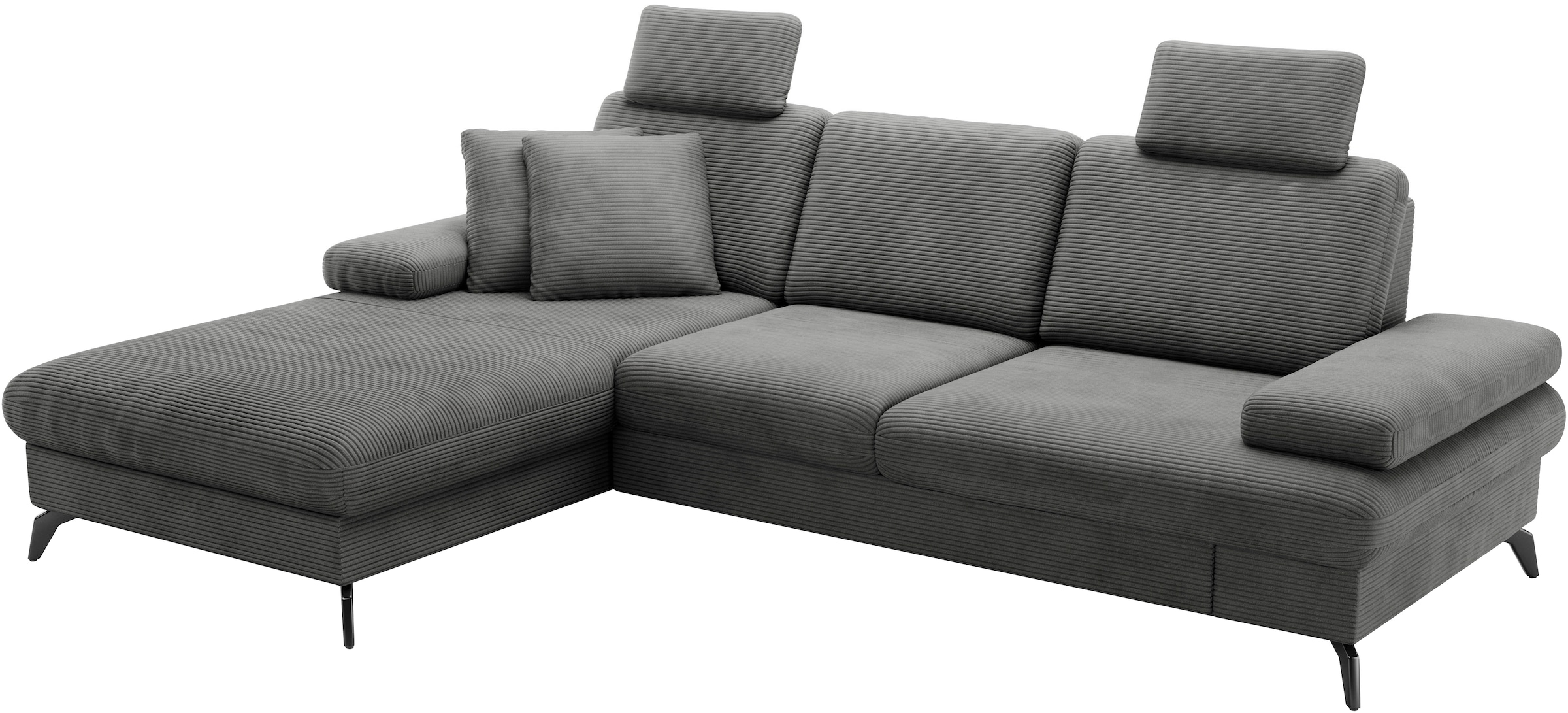 sit&more Ecksofa »Morris Jubi L-Form, B: 247 cm«, mit Armteilfunktion & 1 Zierkissen, optional Bettfunktion