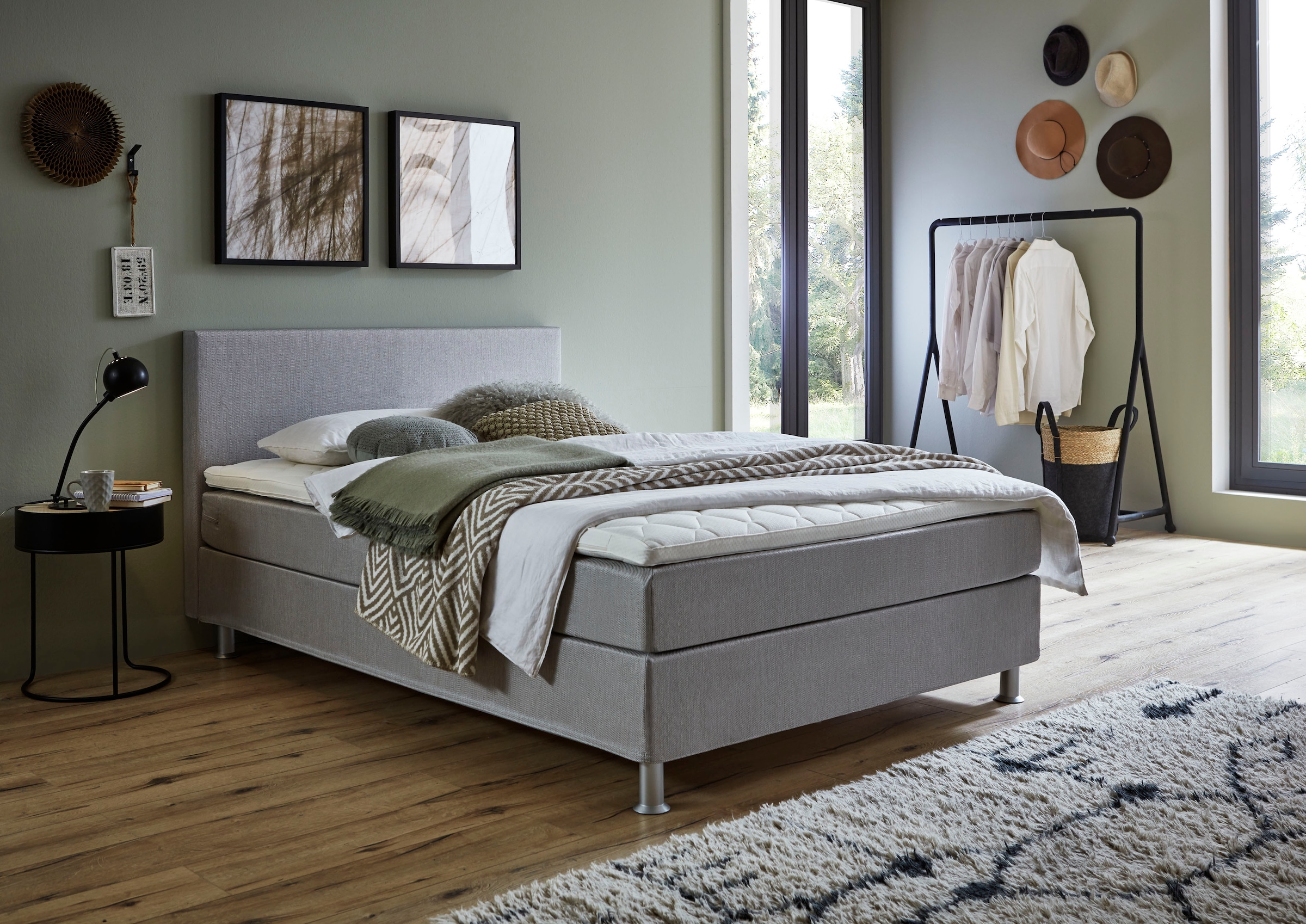ATLANTIC home collection Boxbett »Edison«, inkl. Bonnellfederkern-Matratze und Topper