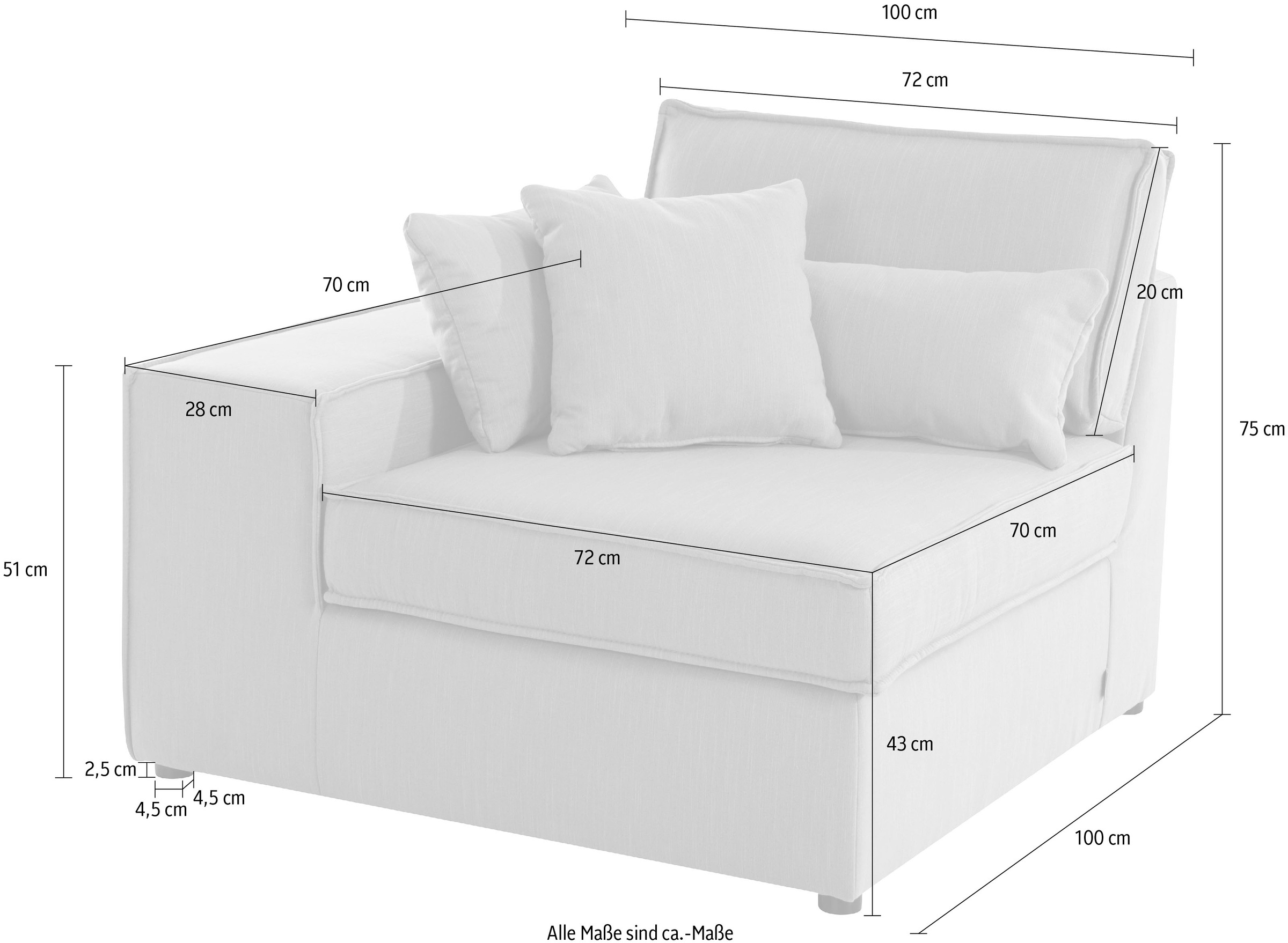 RAUM.ID Sofaelement »Florid«, als Teil eines Modulsofas, fester Sitzkomfort, auch in Cord