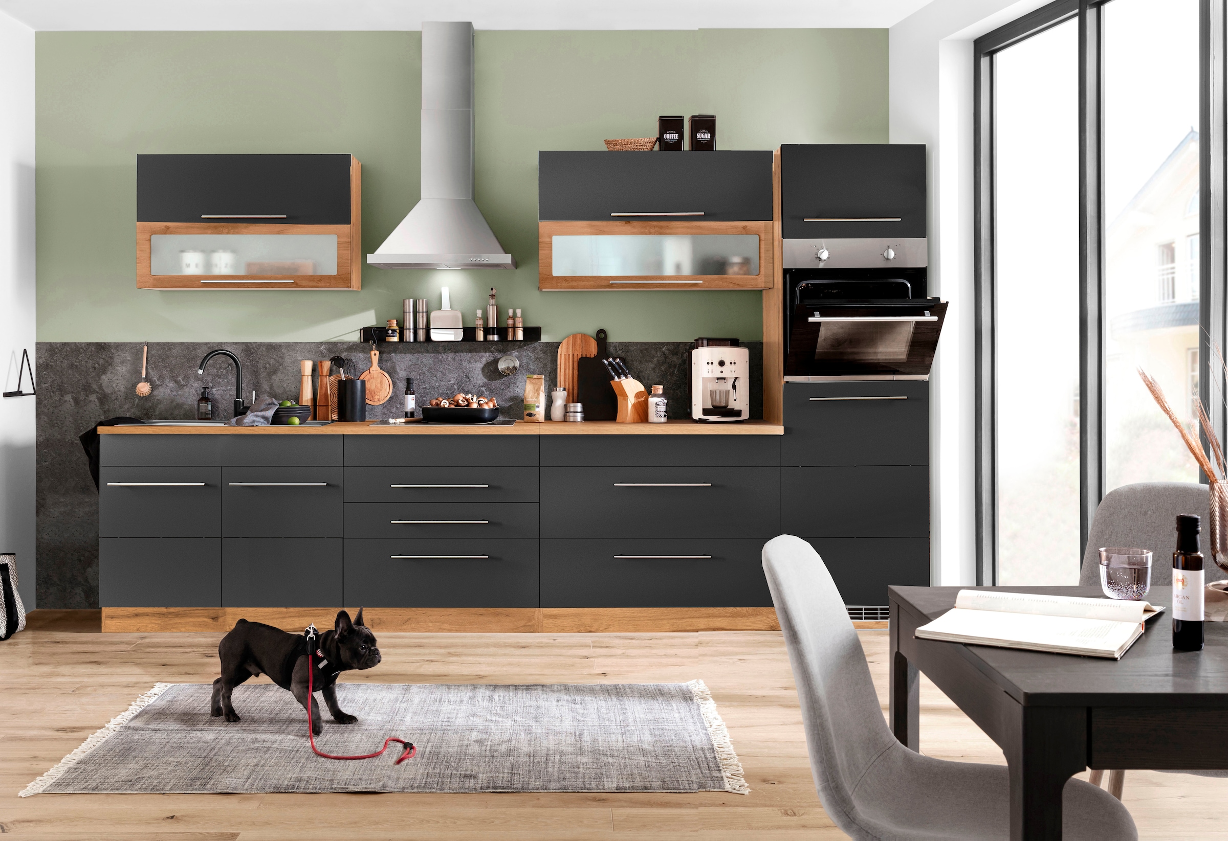 KOCHSTATION Küchenzeile »KS-Wien« Breite 340 cm, wahlweise mit E-Geräten und Induktion