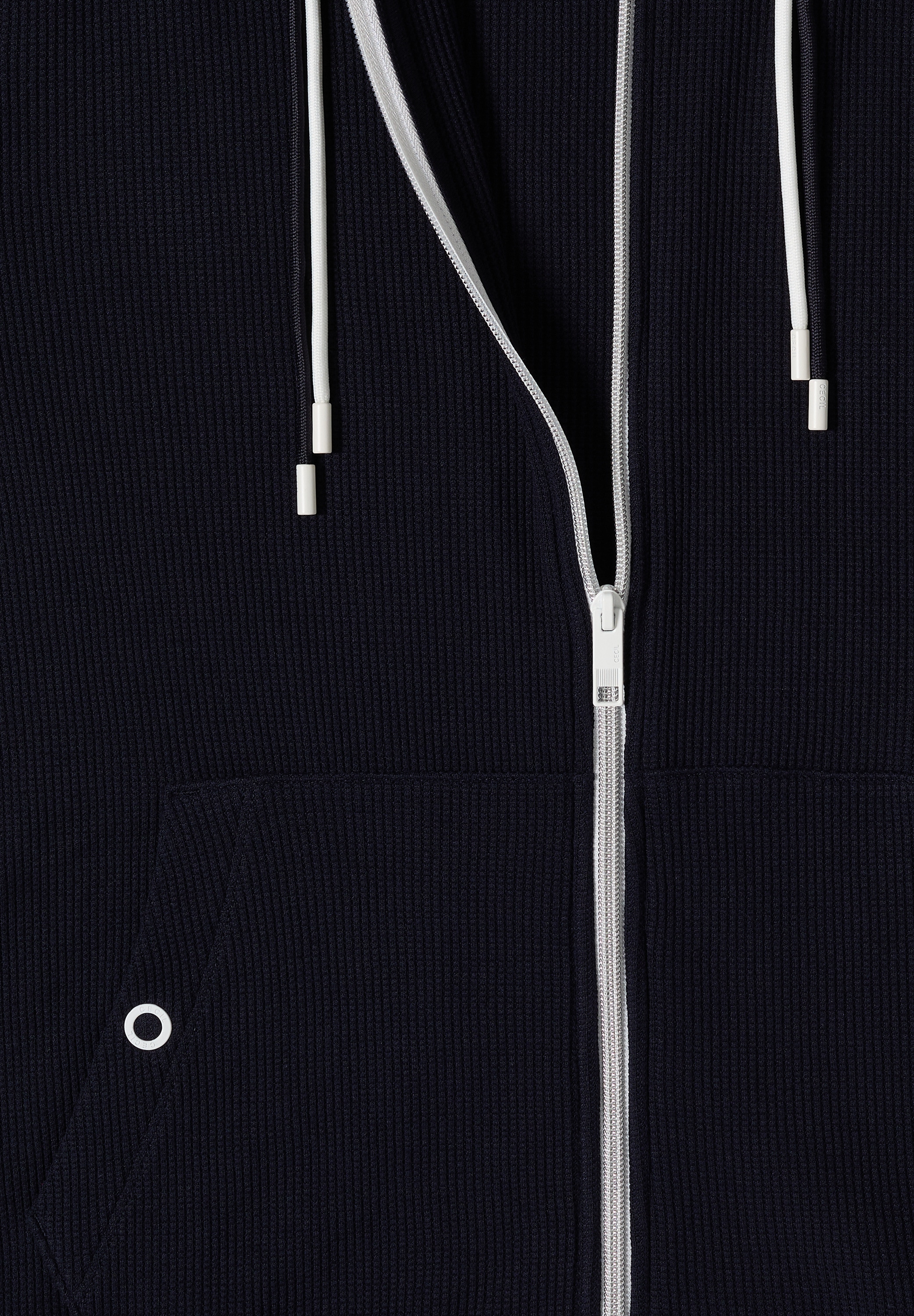 Cecil Kapuzensweatjacke mit Struktur und seitlichen Taschen mit Knopf