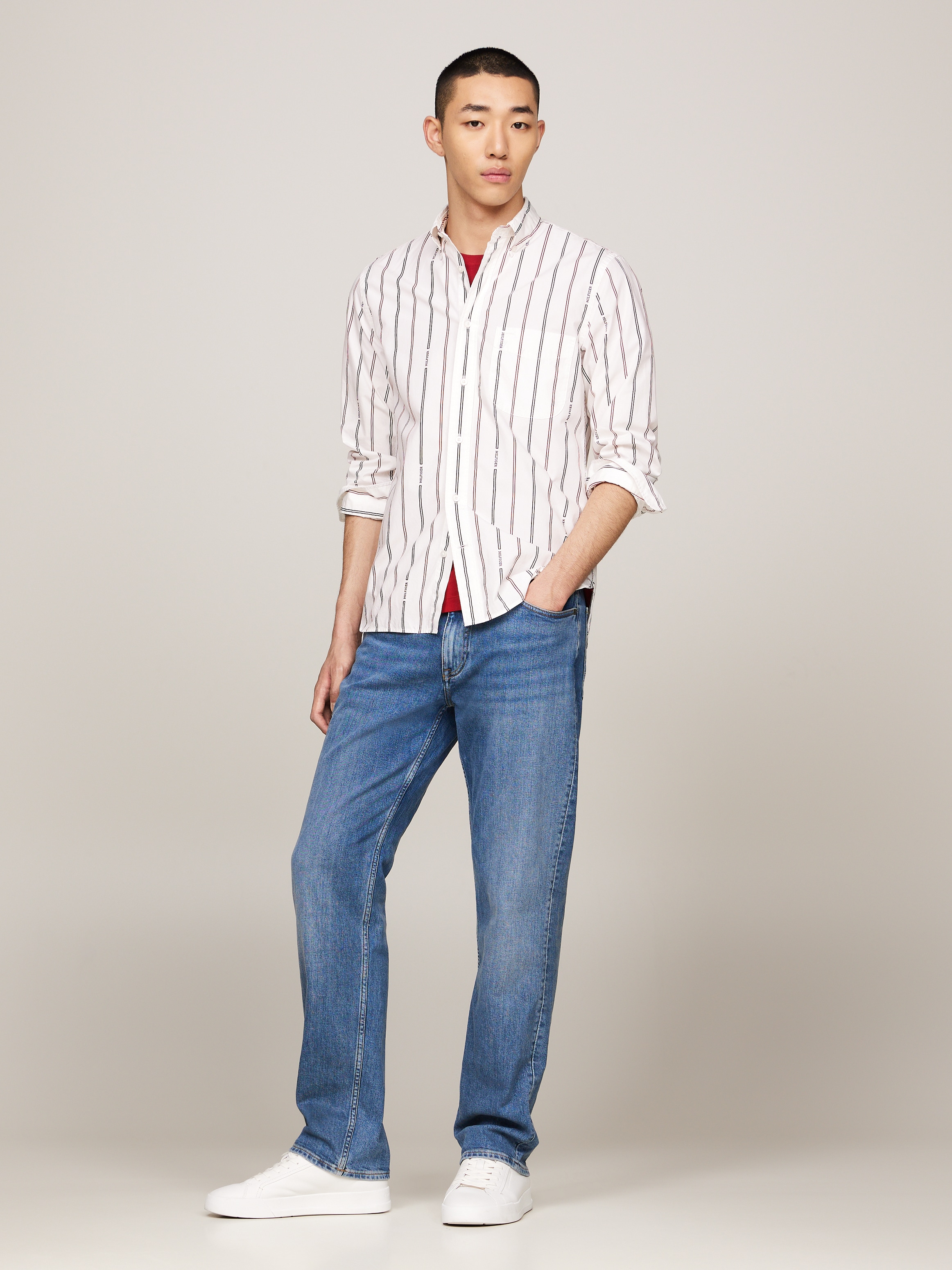 Tommy Hilfiger Langarmhemd »HILFIGER DOUBLE STP RF SHIRT«
