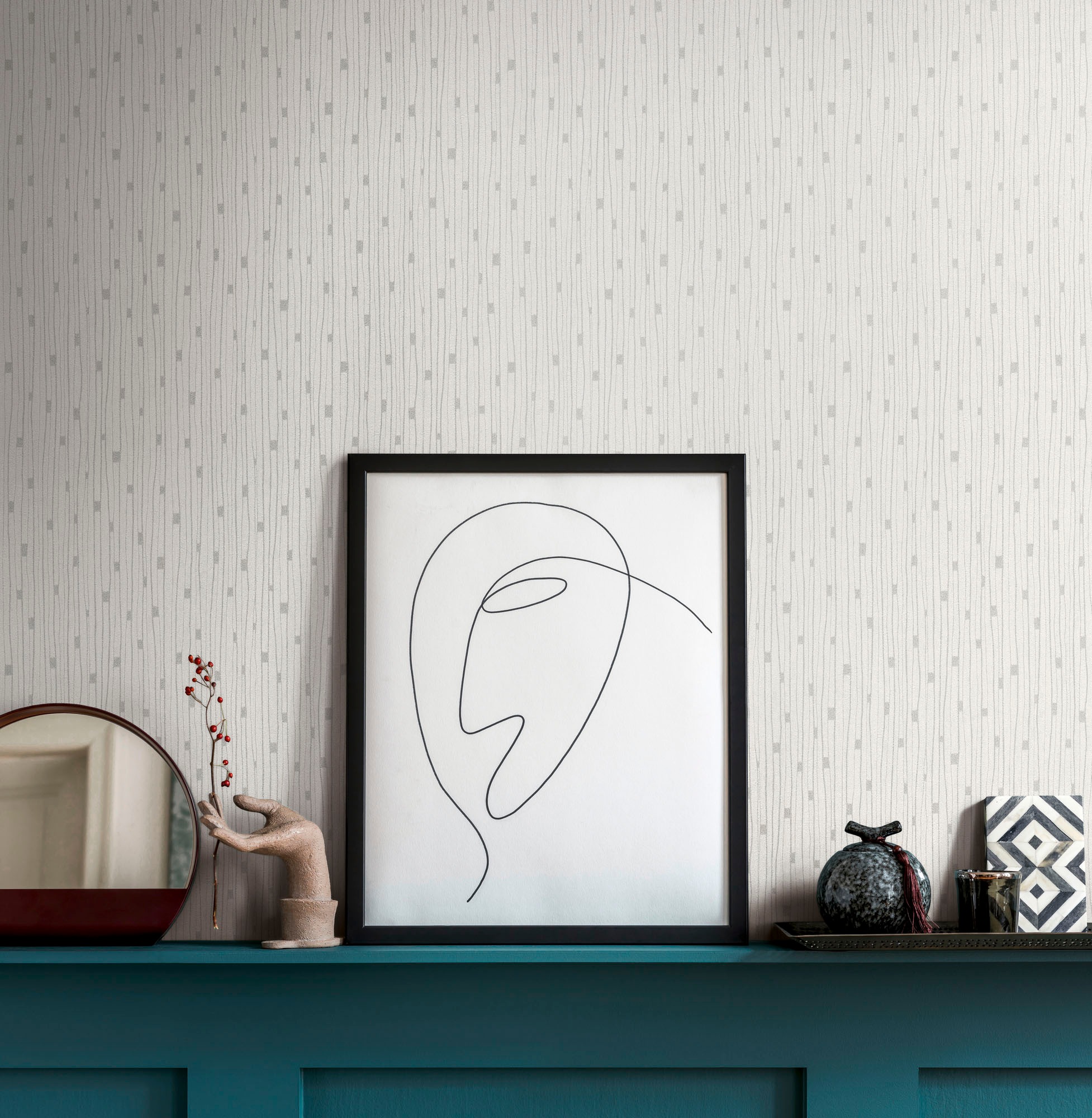 A.S. Création Vliestapete »THE BOS Streifentapete«, leicht glänzend-gemustert-abstrakt, Grafisch Tapeten Wohnzimmer Schlafzimmer Küche Flur Design Wandtapete