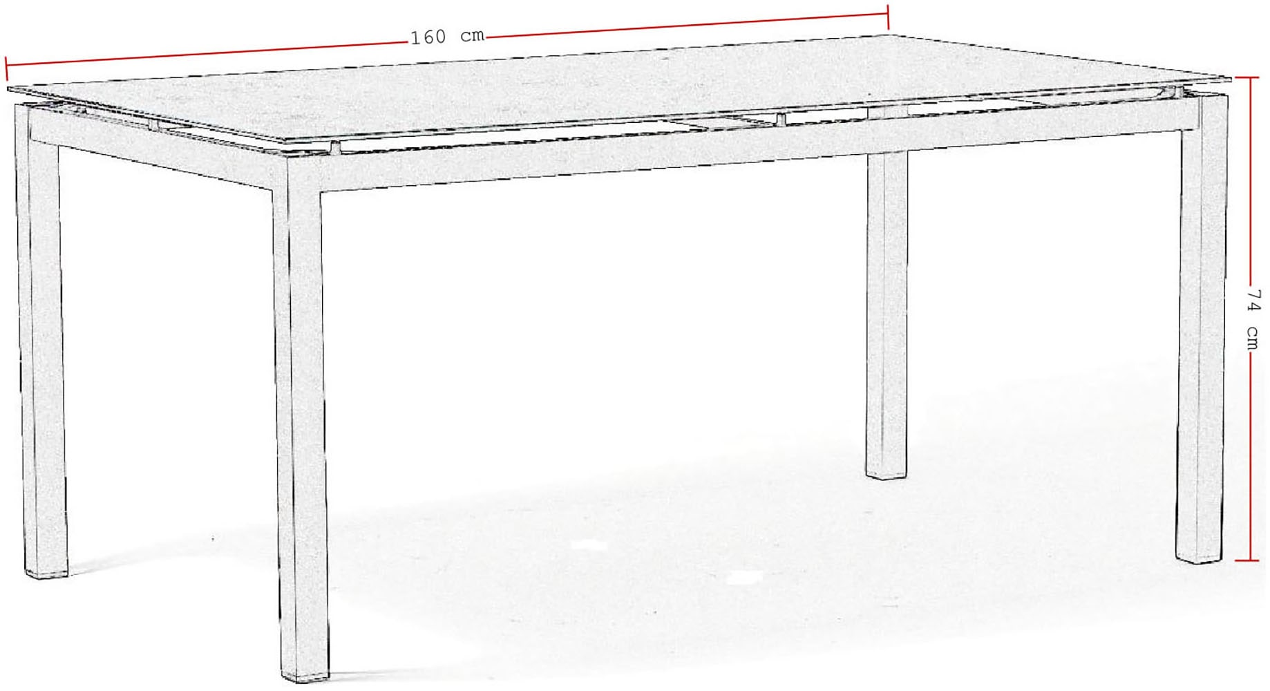 Destiny Garten-Essgruppe »TORNO CREMONA« Set, 5 tlg. Essgruppe 4 Se + Tisch 160x90cm, grau