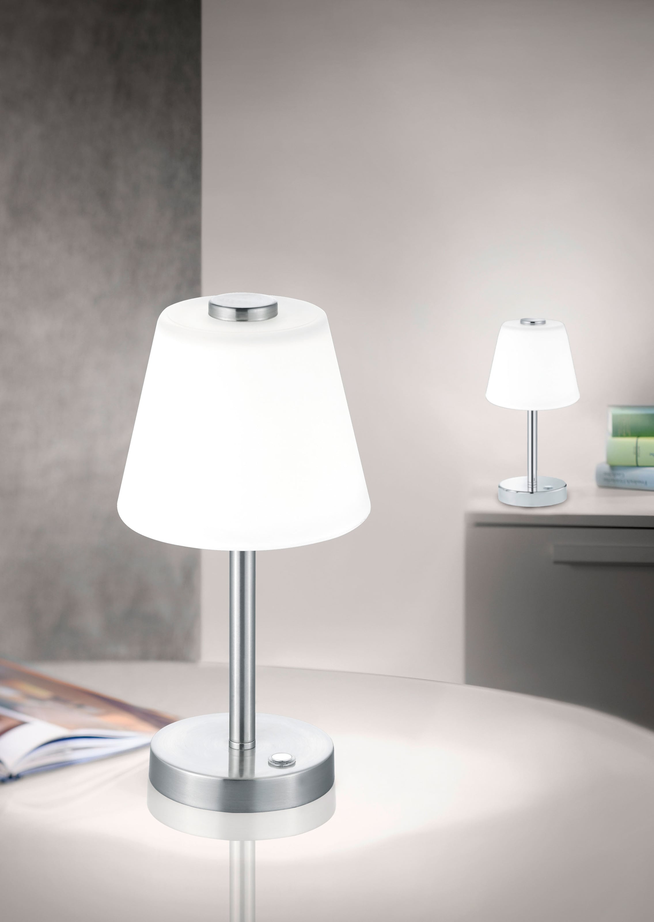 TRIO Leuchten Raten Design in mit auf Tischleuchte fach Tischlampe kaufen LED flammig-flammig, »Emerald«, 1 TOUCH-Dimmer klassischem 4